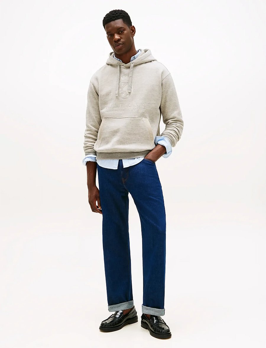 Tommy Hilfiger - CREST GRAPHIC HOODIE - kapuzenpullover - light grey marbled heather - 2