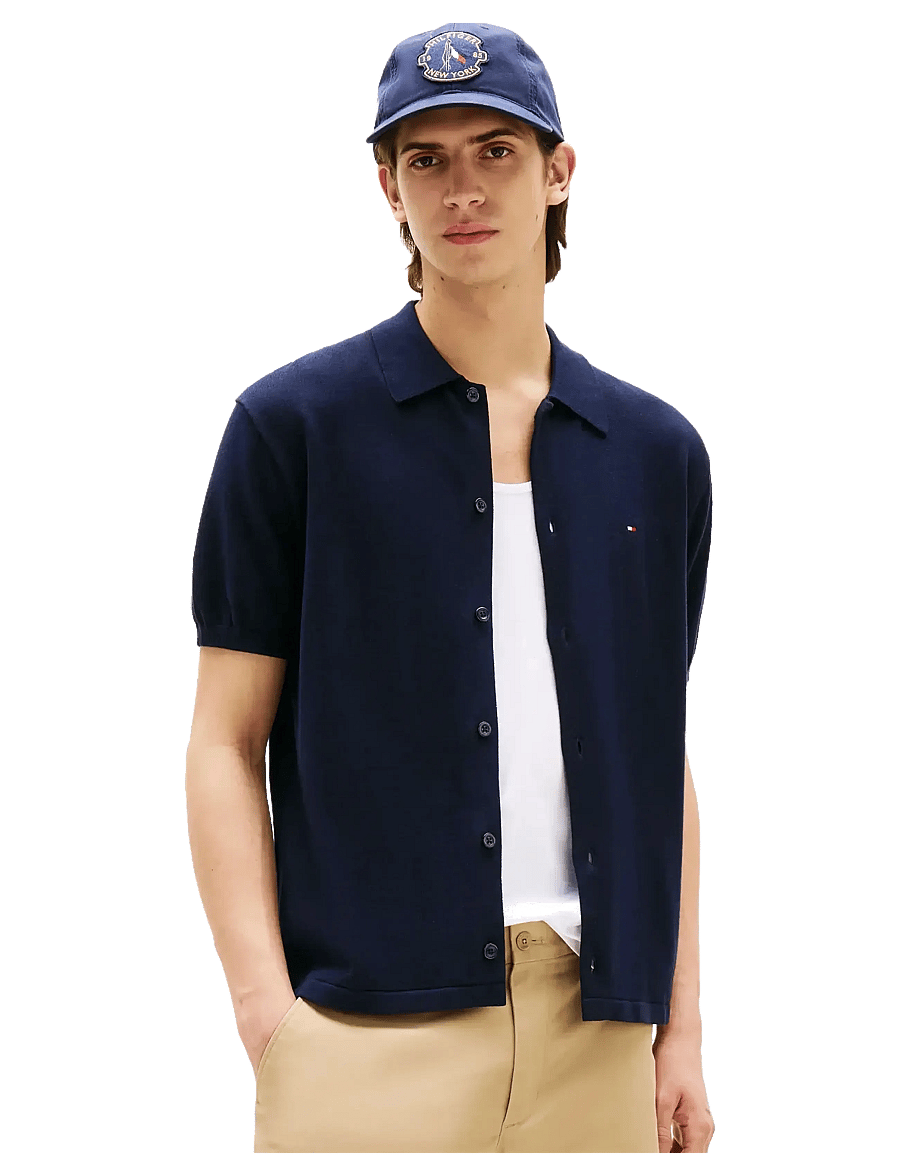 Tommy Hilfiger - ESSENTIAL COTTON SS OVER SHIRT - kortærmede skjorter - desert sky - 4