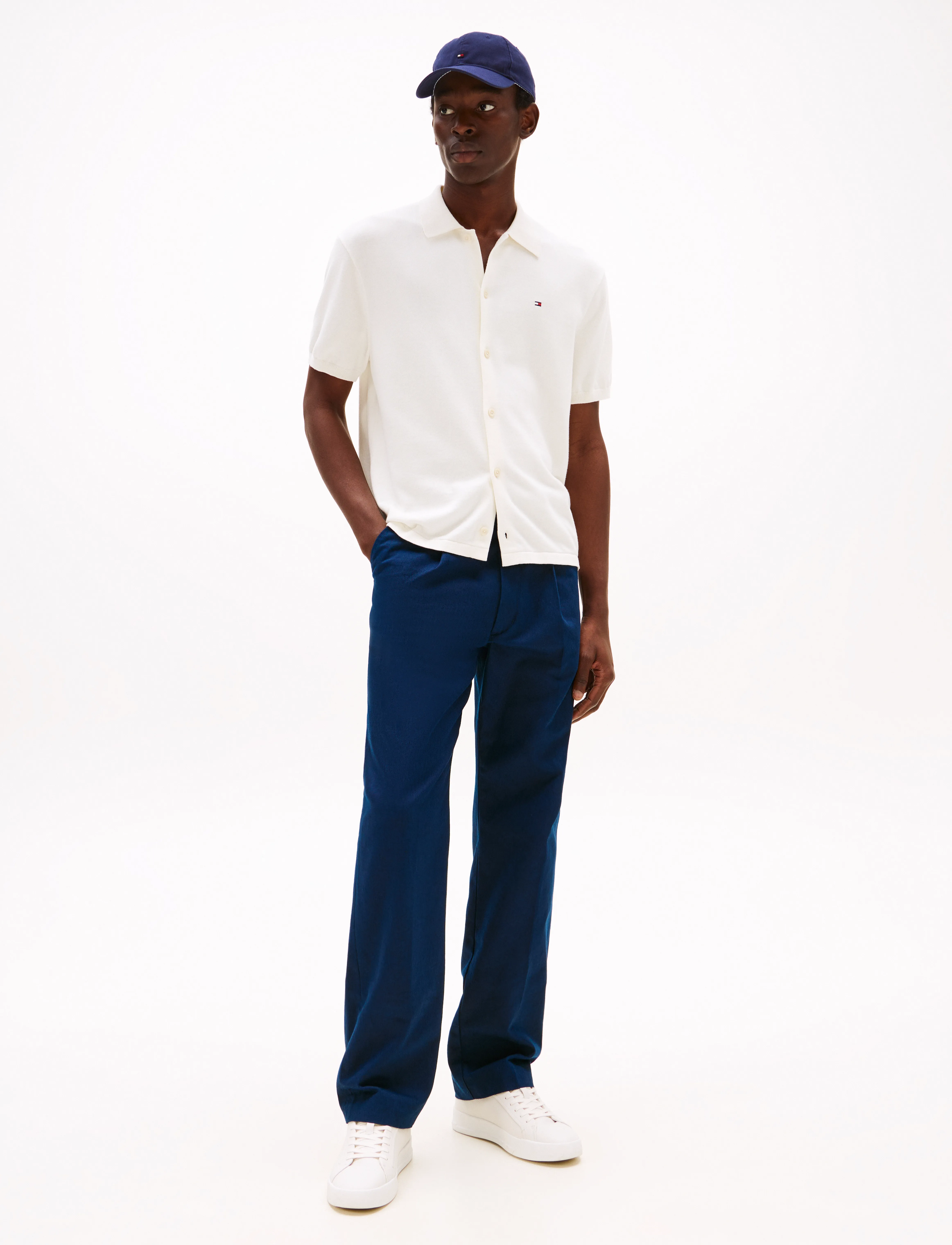 Tommy Hilfiger - ESSENTIAL COTTON SS OVER SHIRT - lühikeste varrukatega särgid - ivory petal - 2