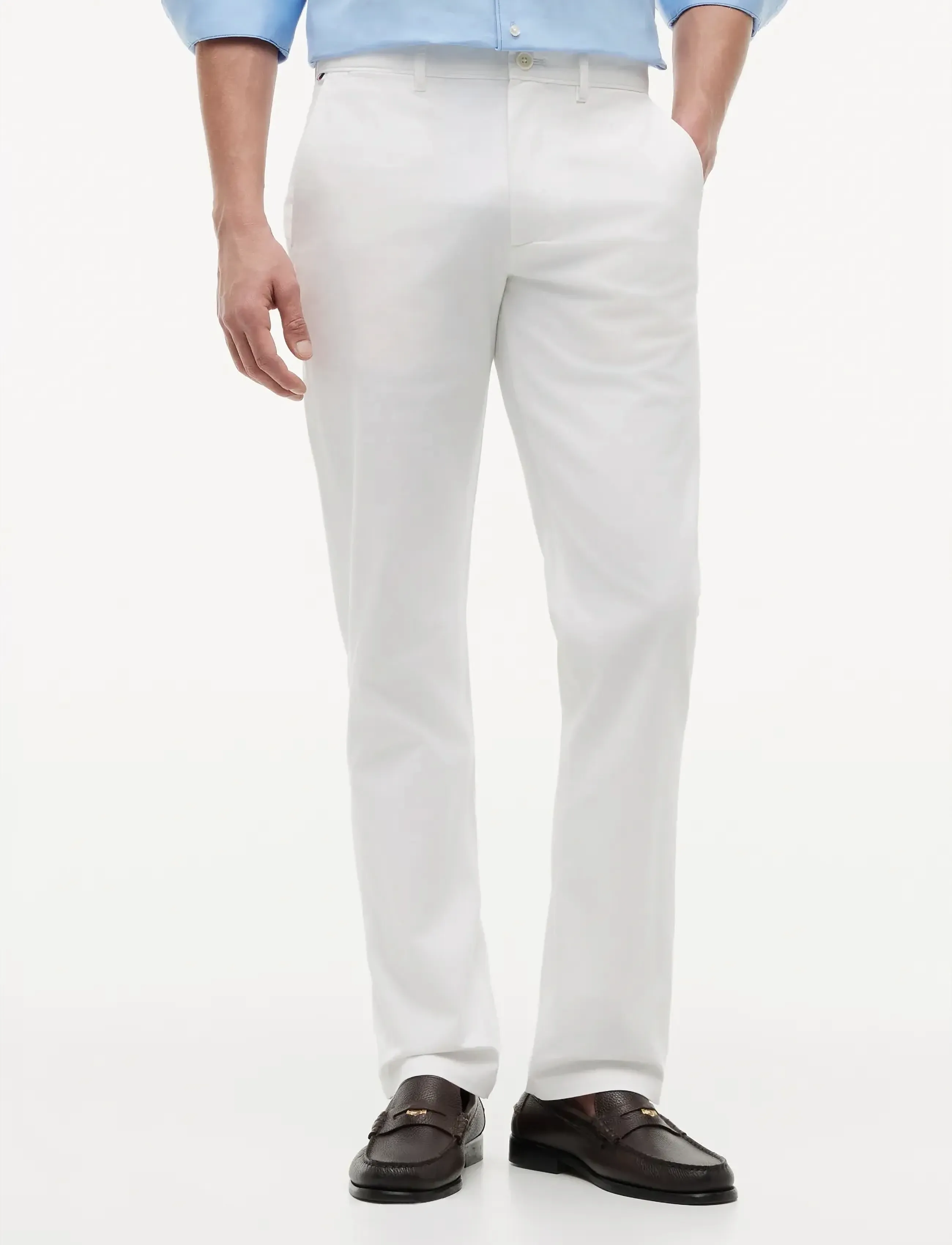 Tommy Hilfiger DENTON ESSENTIAL TWILL - Hosen - TH OPTIC WHITE / white