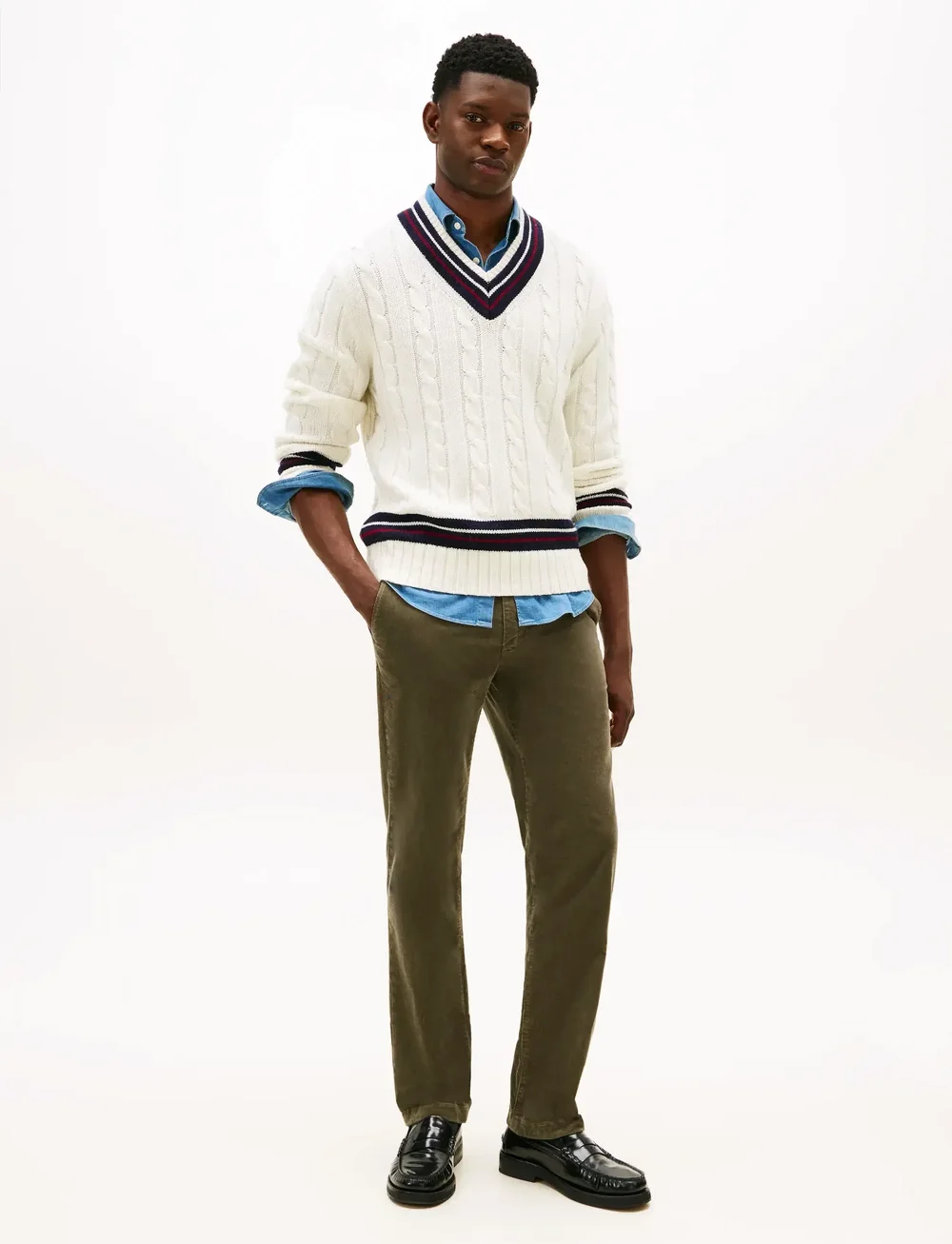 Tommy Hilfiger - DENTON PD CORDUROY - chinos - battle green - 0