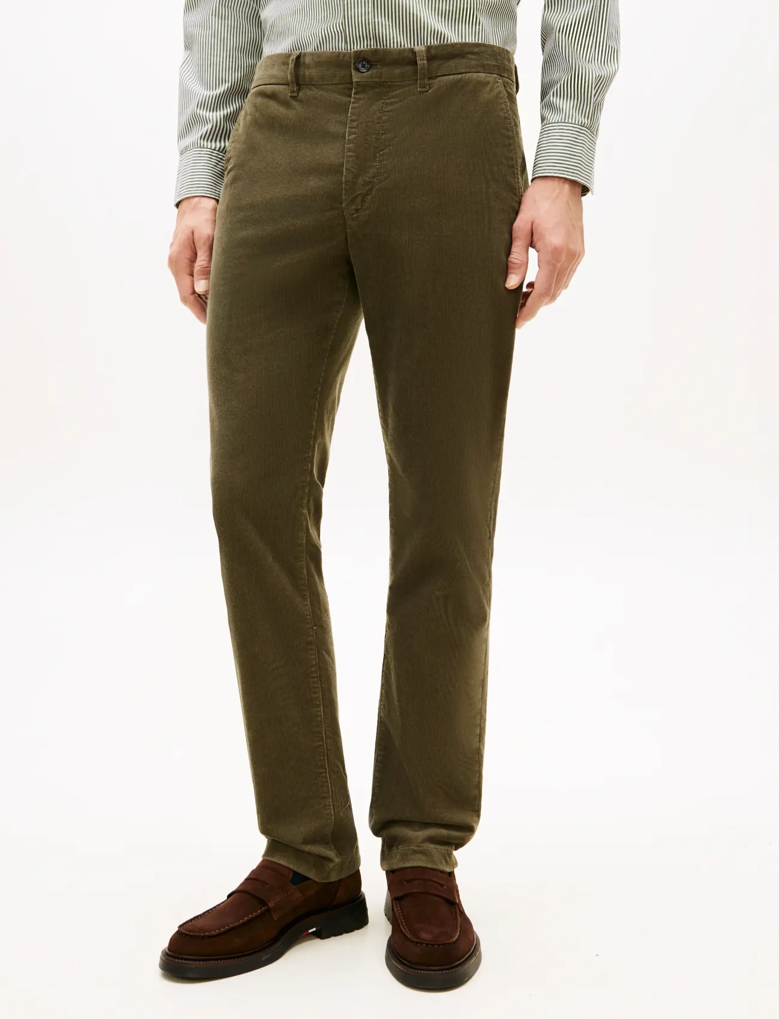 Tommy Hilfiger DENTON PD CORDUROY - Chinos - BATTLE GREEN / khaki/green