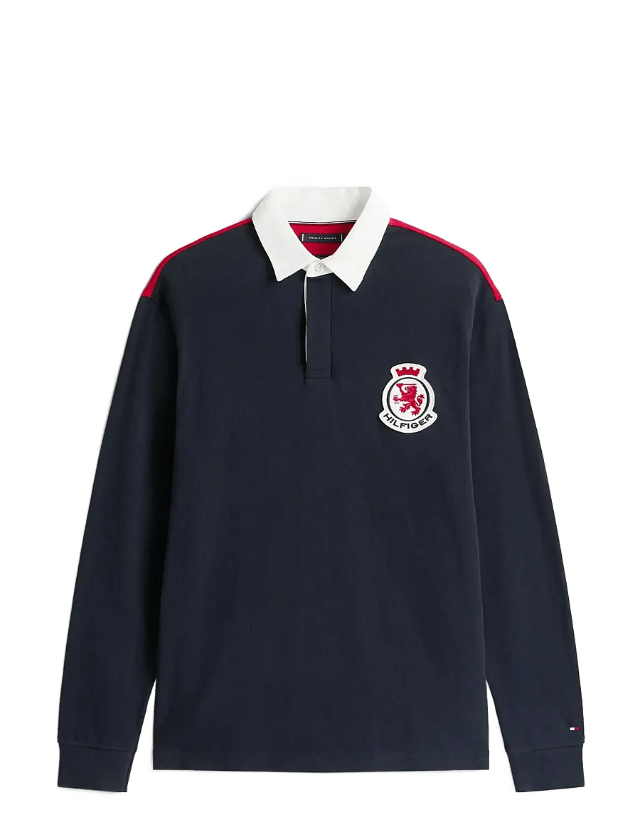 Tommy Hilfiger - LS RWB BLOCKING POLO - długi rękaw - desert sky - 1