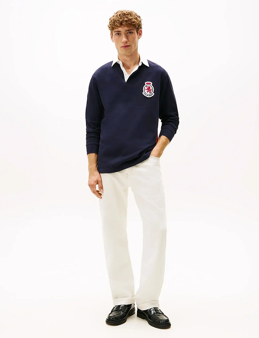 Tommy Hilfiger - LS RWB BLOCKING POLO - długi rękaw - desert sky - 2
