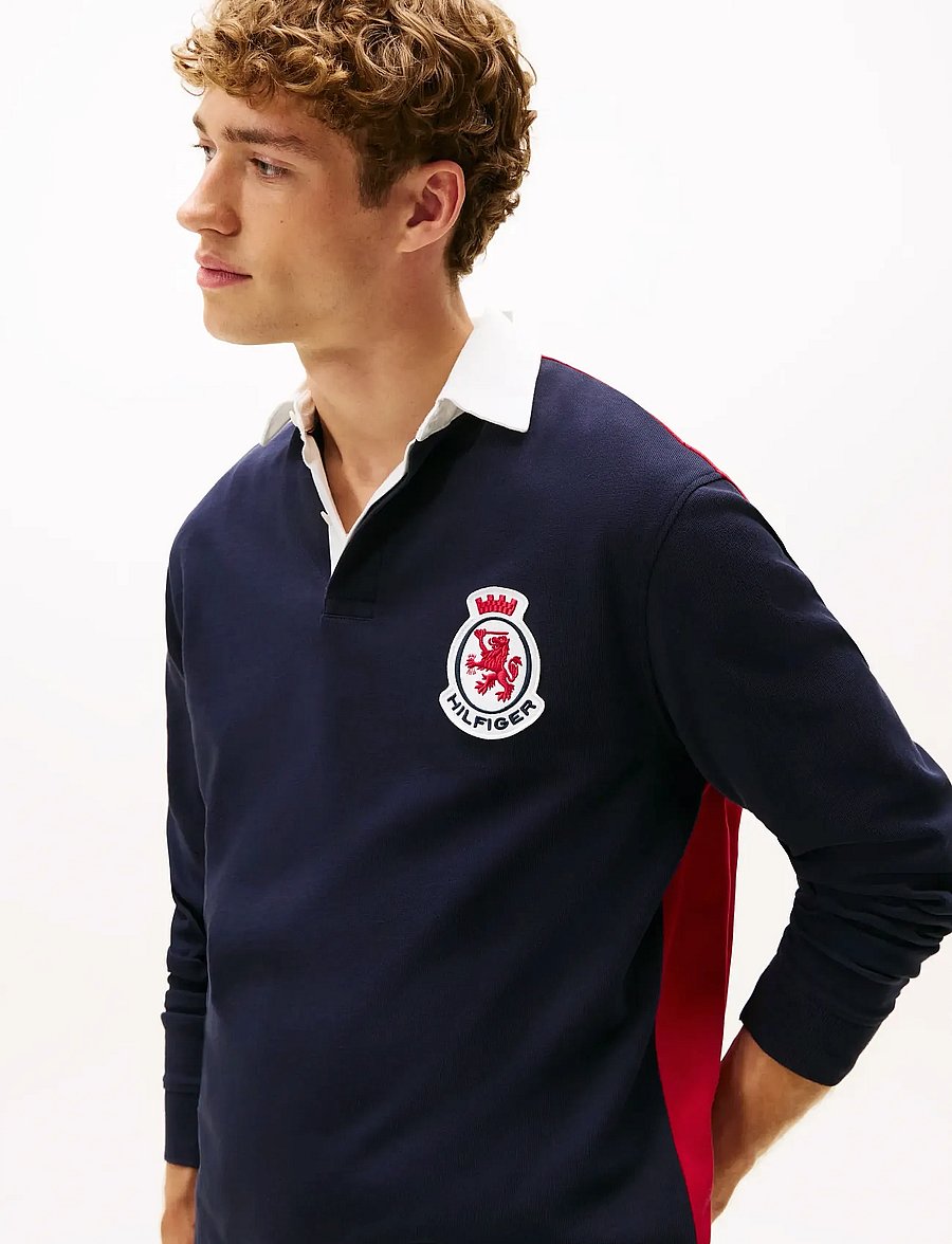 Tommy Hilfiger - LS RWB BLOCKING POLO - długi rękaw - desert sky - 4