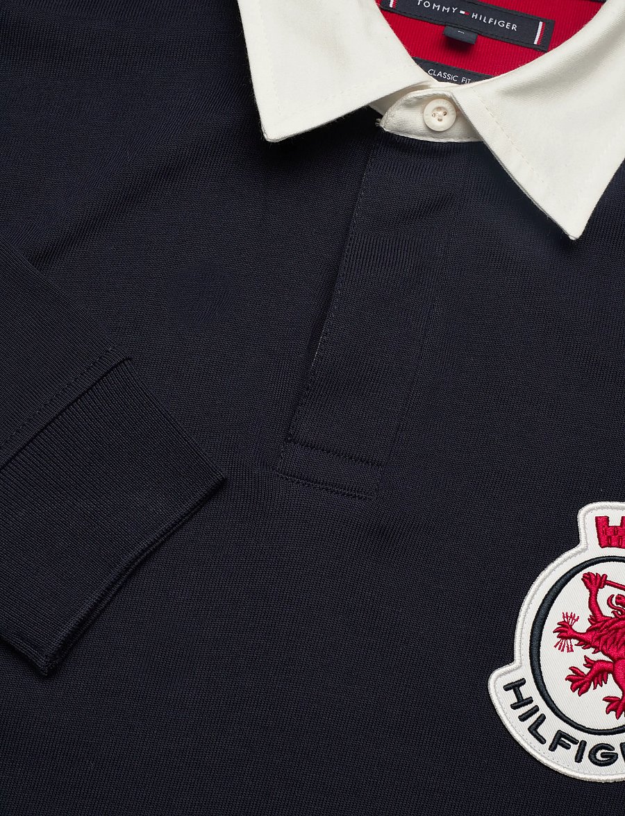 Tommy Hilfiger - LS RWB BLOCKING POLO - długi rękaw - desert sky - 5