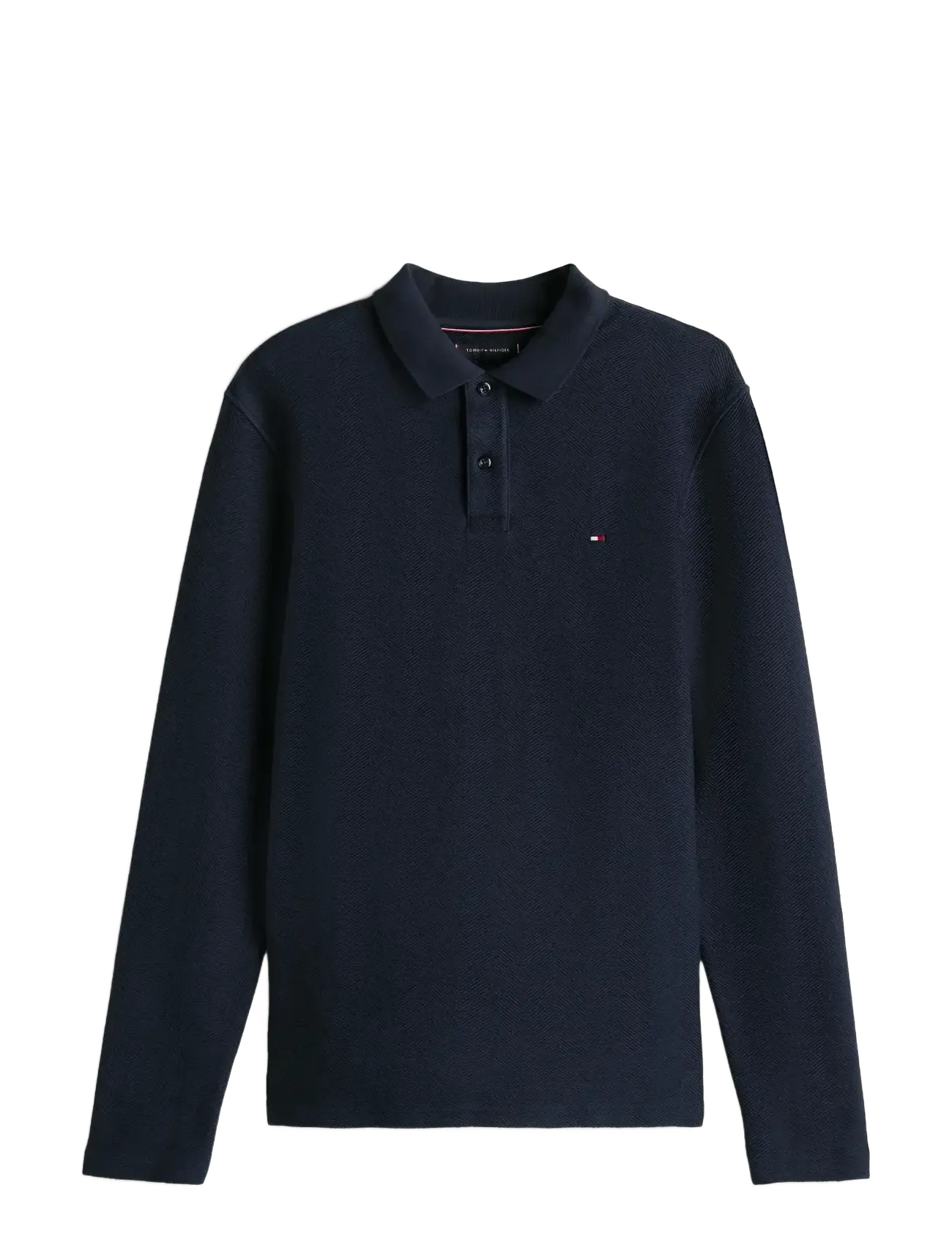 Tommy Hilfiger LS HERRINGBONE REG POLO - Pikéer - DESERT SKY / navy