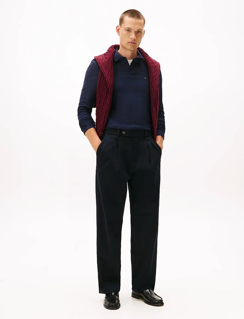 Tommy Hilfiger - LS HERRINGBONE REG POLO - långärmade pikéer - desert sky - 2