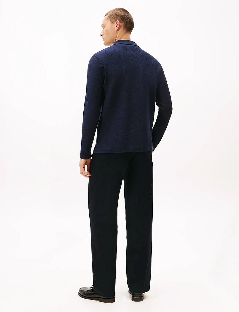 Tommy Hilfiger - LS HERRINGBONE REG POLO - långärmade pikéer - desert sky - 3