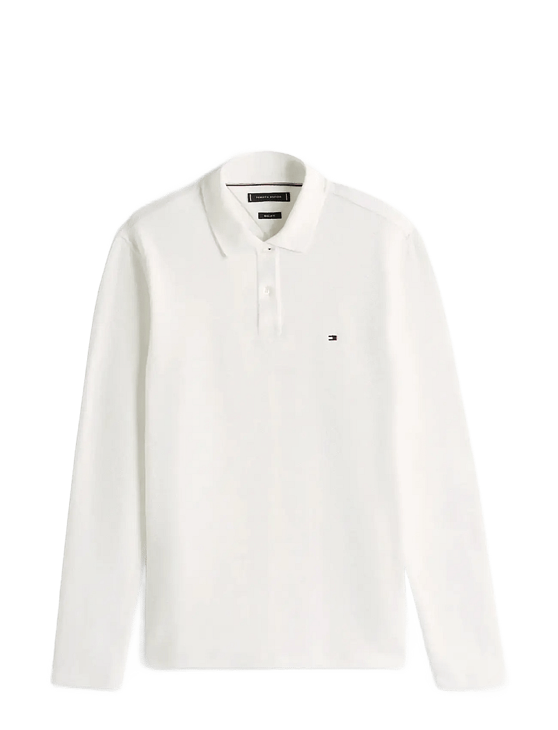 Tommy Hilfiger - LS HERRINGBONE REG POLO - långärmade pikéer - ecru - 1
