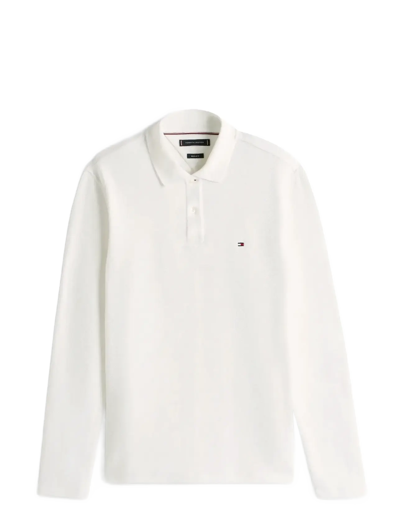 Tommy Hilfiger - LS HERRINGBONE REG POLO - langærmede poloer - ecru - 1