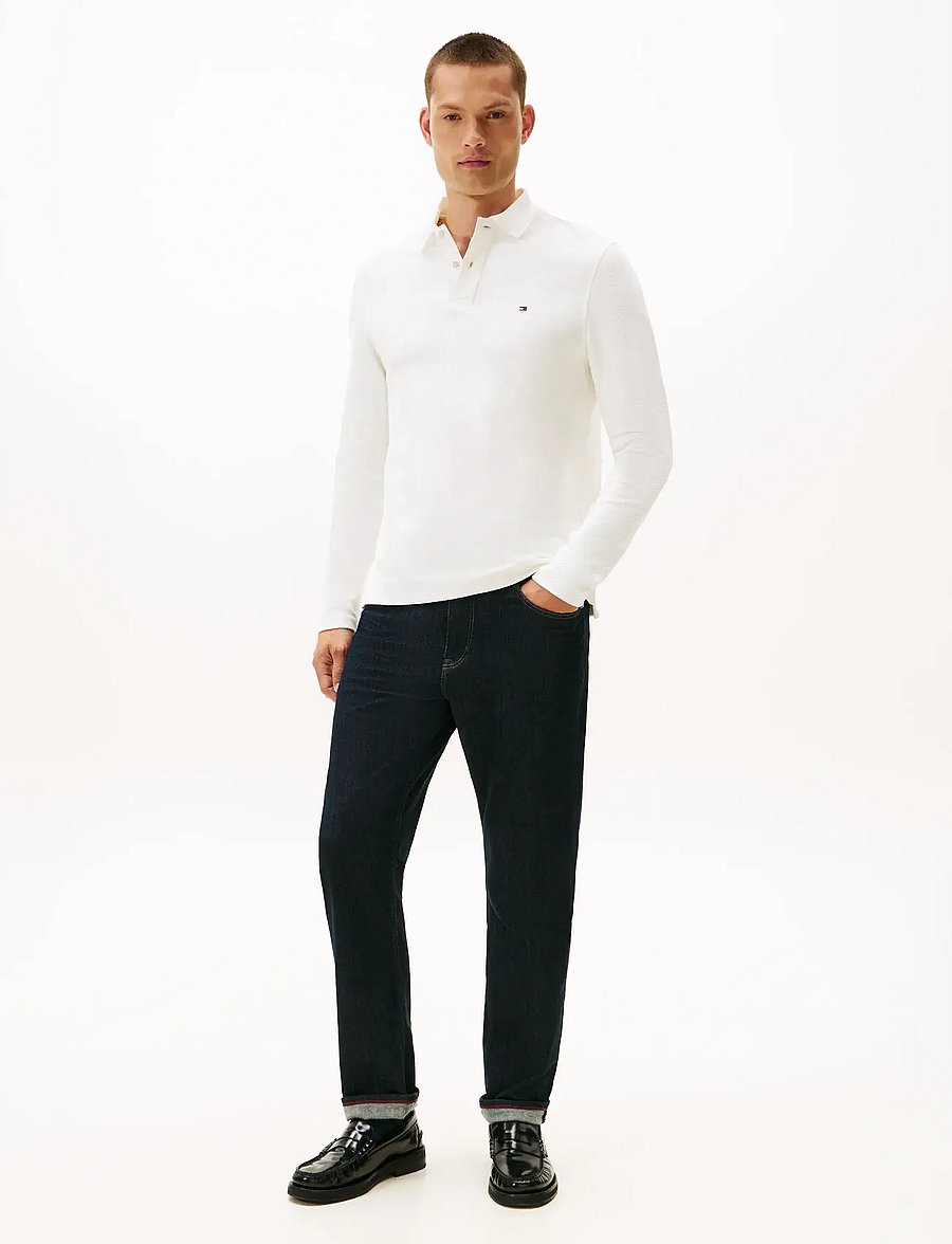 Tommy Hilfiger - LS HERRINGBONE REG POLO - langærmede poloer - ecru - 2