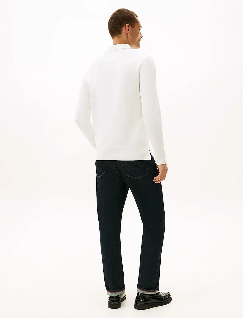 Tommy Hilfiger - LS HERRINGBONE REG POLO - långärmade pikéer - ecru - 3