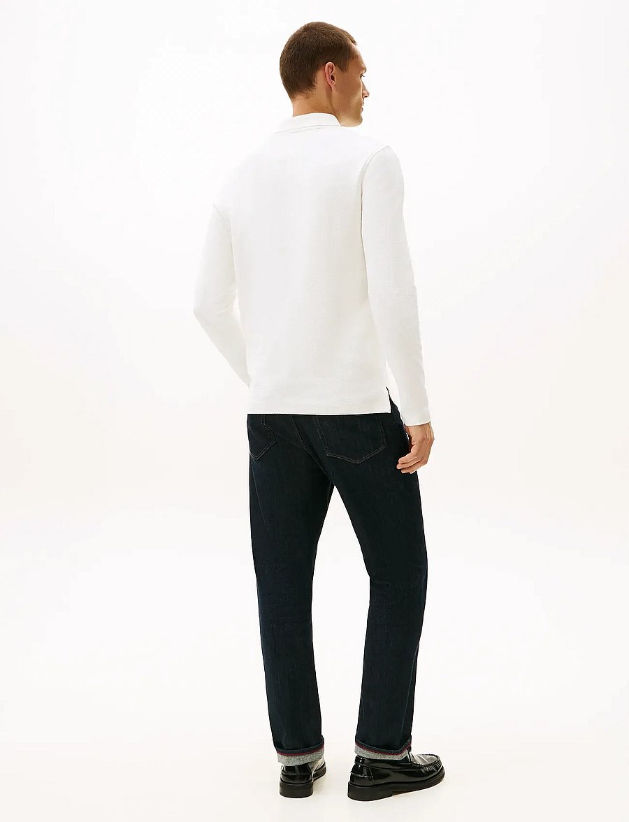 Tommy Hilfiger - LS HERRINGBONE REG POLO - langærmede poloer - ecru - 3