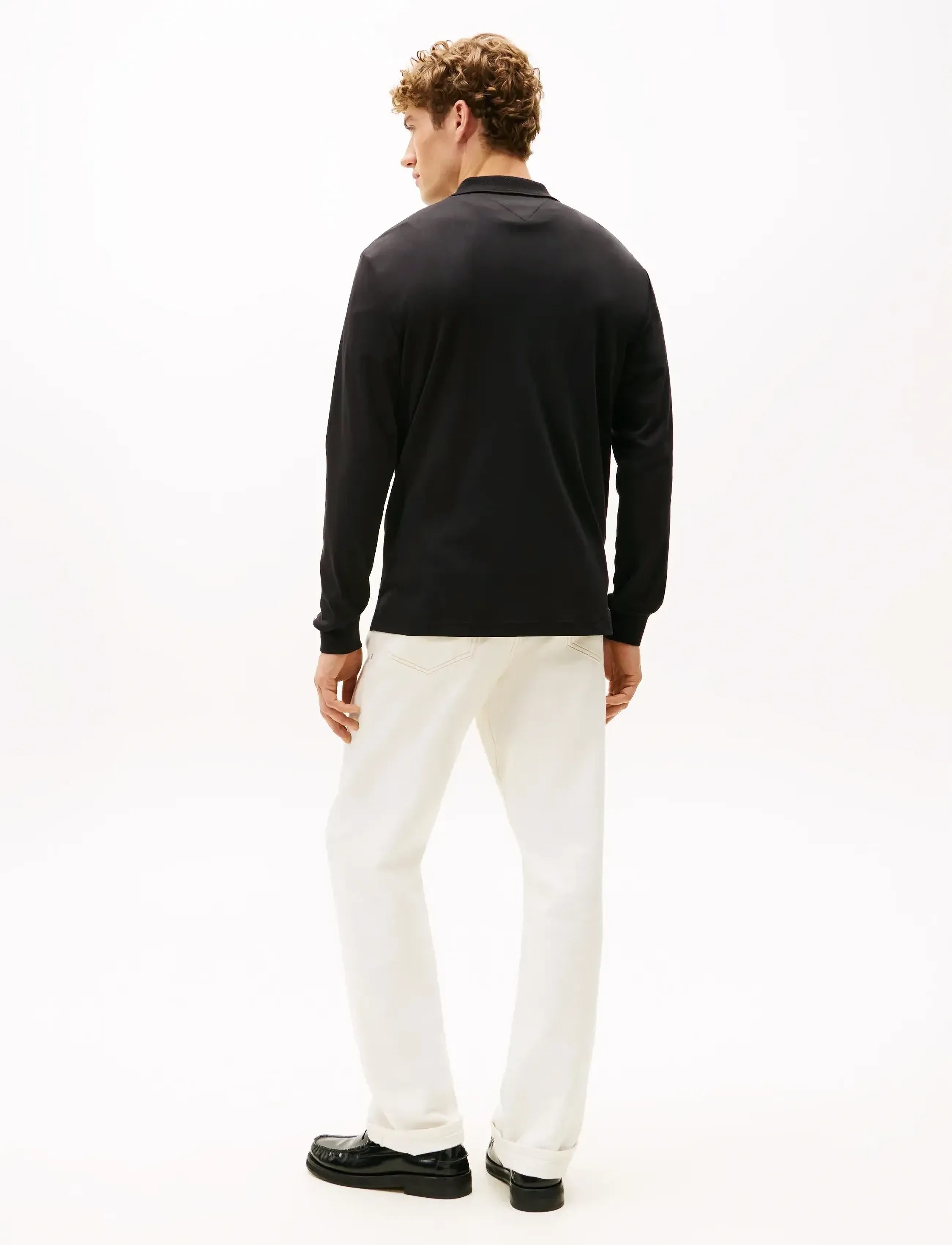 Tommy Hilfiger - LS ZIP INTERLOCK REG POLO - long-sleeved polos - black - 4
