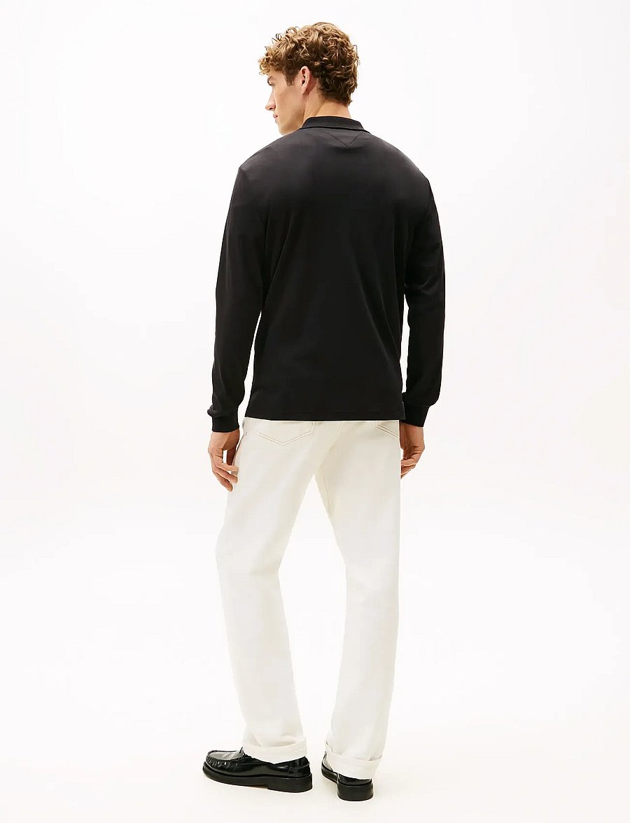 Tommy Hilfiger - LS ZIP INTERLOCK REG POLO - pikkade varrukatega polod - black - 4