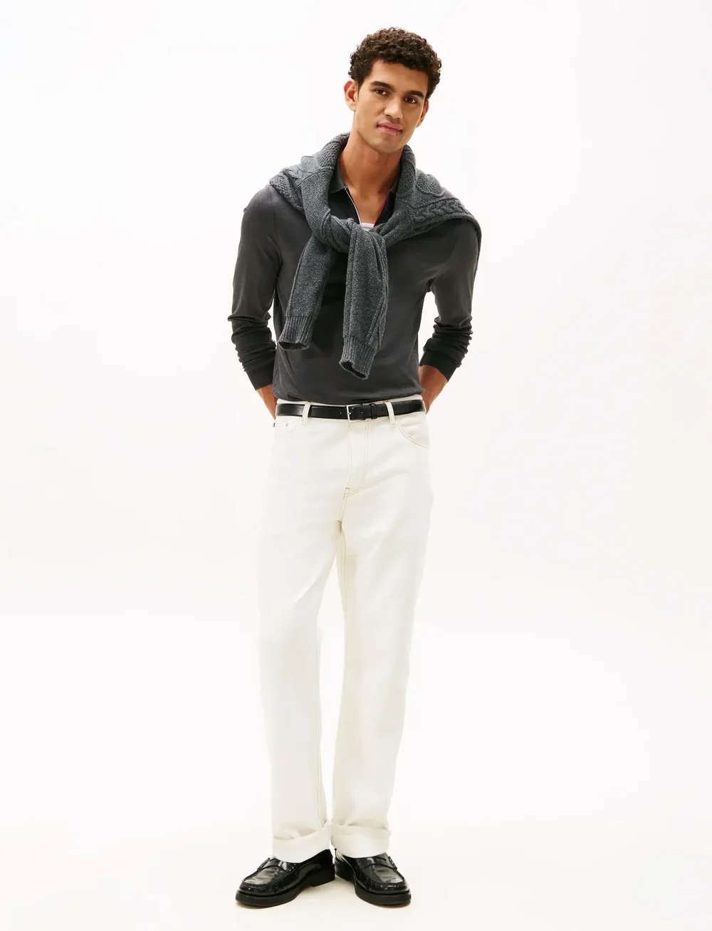 Tommy Hilfiger - LS ZIP INTERLOCK REG POLO - langærmede poloer - dark grey heather - 3