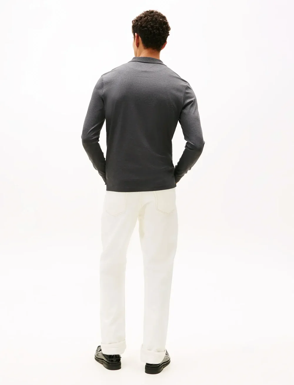 Tommy Hilfiger - LS ZIP INTERLOCK REG POLO - langærmede poloer - dark grey heather - 4