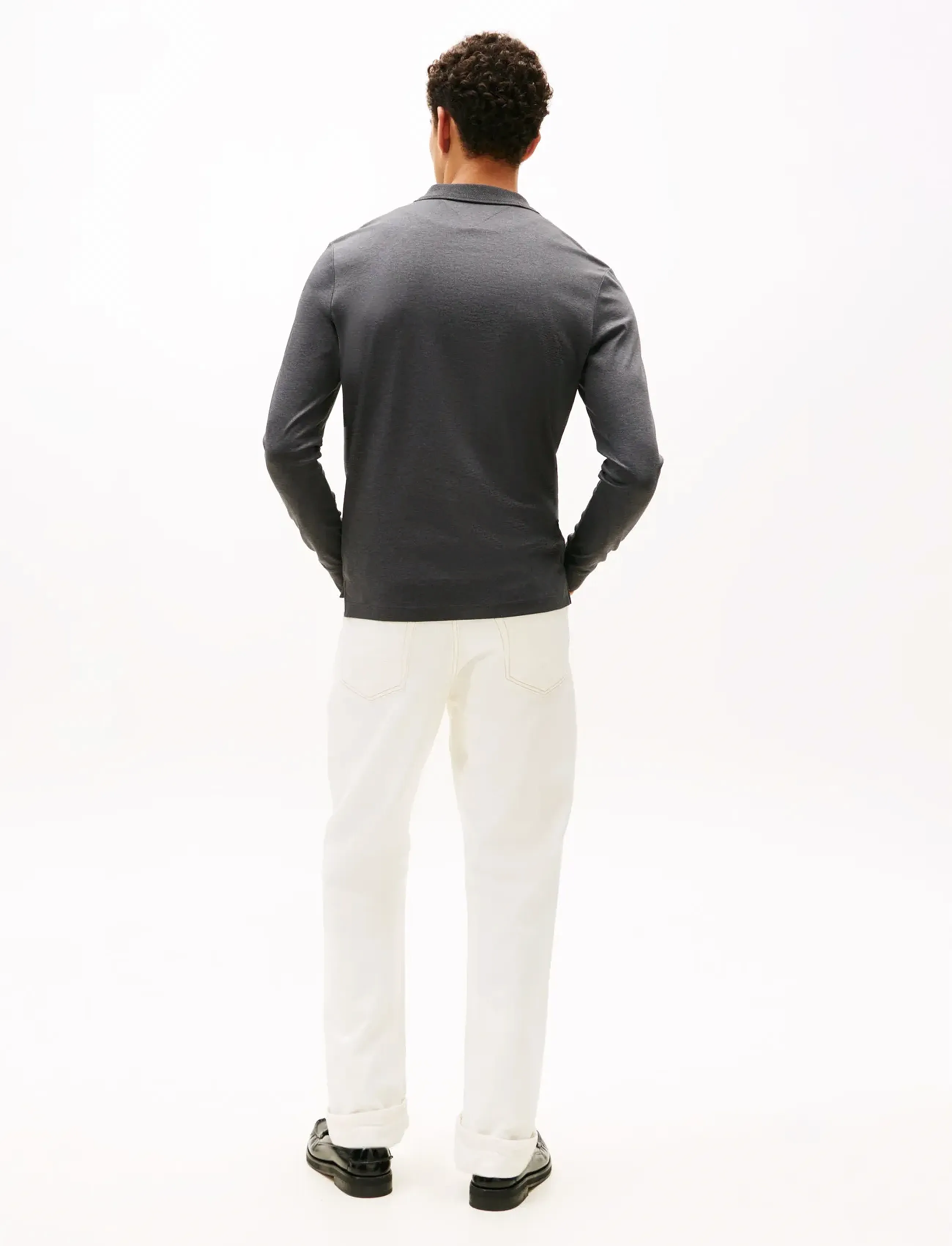 Tommy Hilfiger - LS ZIP INTERLOCK REG POLO - polo krekli ar garām piedurknēm - dark grey heather - 4