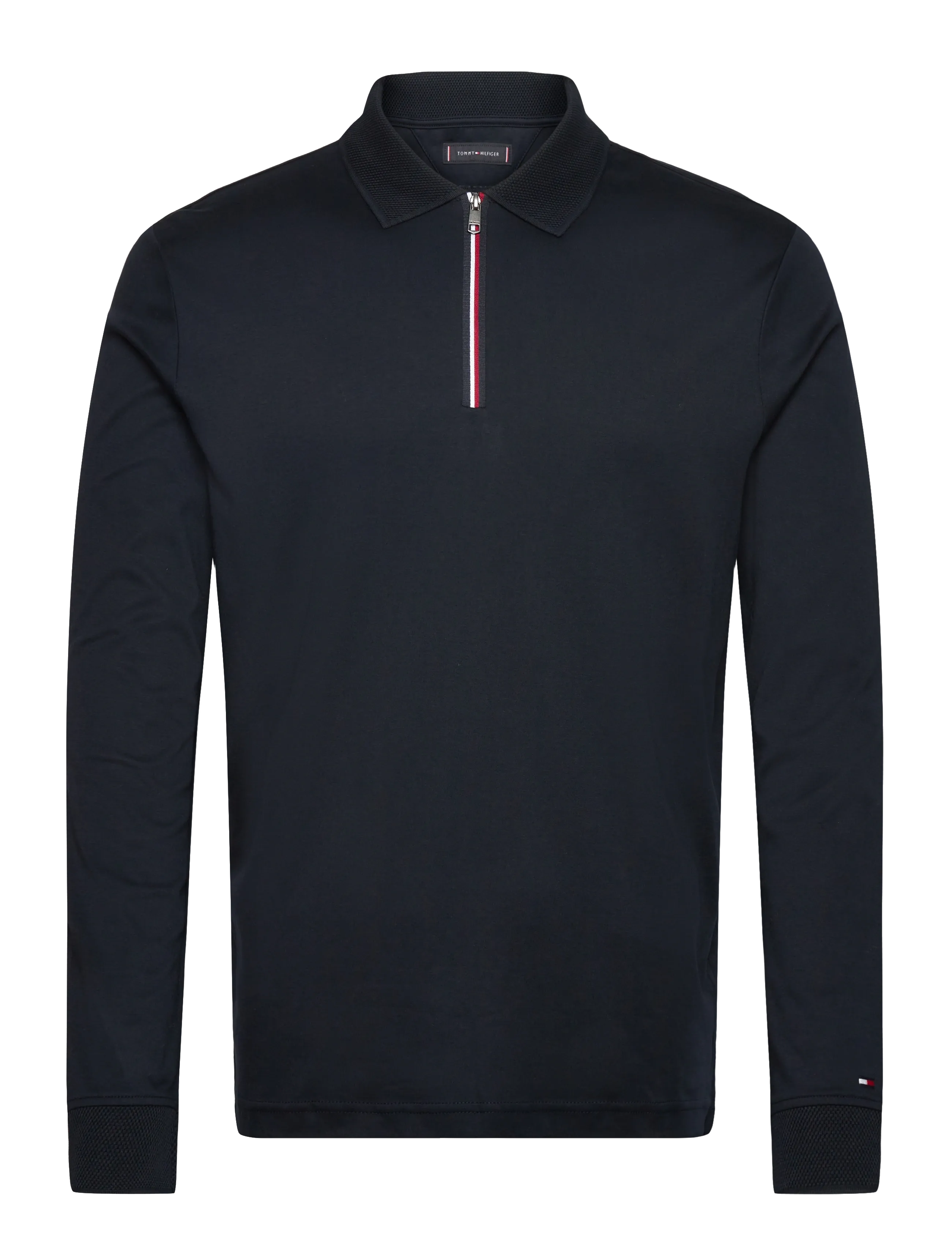 Tommy Hilfiger LS ZIP INTERLOCK REG POLO - Pikéer - DESERT SKY / navy