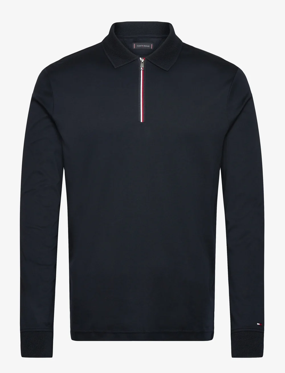 Tommy Hilfiger - LS ZIP INTERLOCK REG POLO - langærmede poloer - desert sky - 1