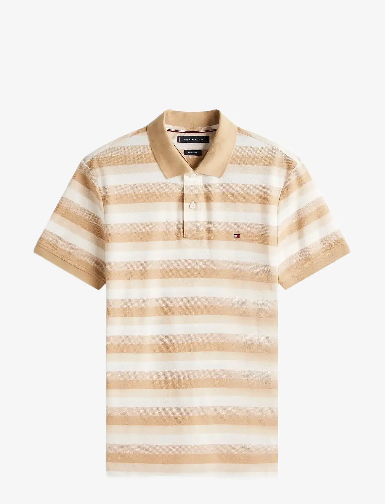 Tommy Hilfiger - STRIPE STRUCTURE REG POLO - stutterma pólóbolir - desert / heathered oatmilk - 1