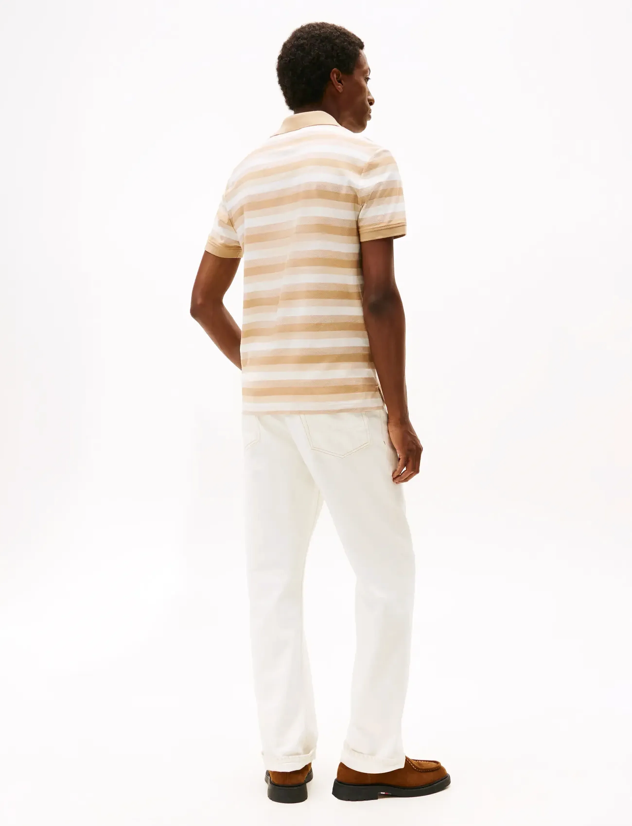 Tommy Hilfiger - STRIPE STRUCTURE REG POLO - lühikeste varrukatega polod - desert / heathered oatmilk - 3