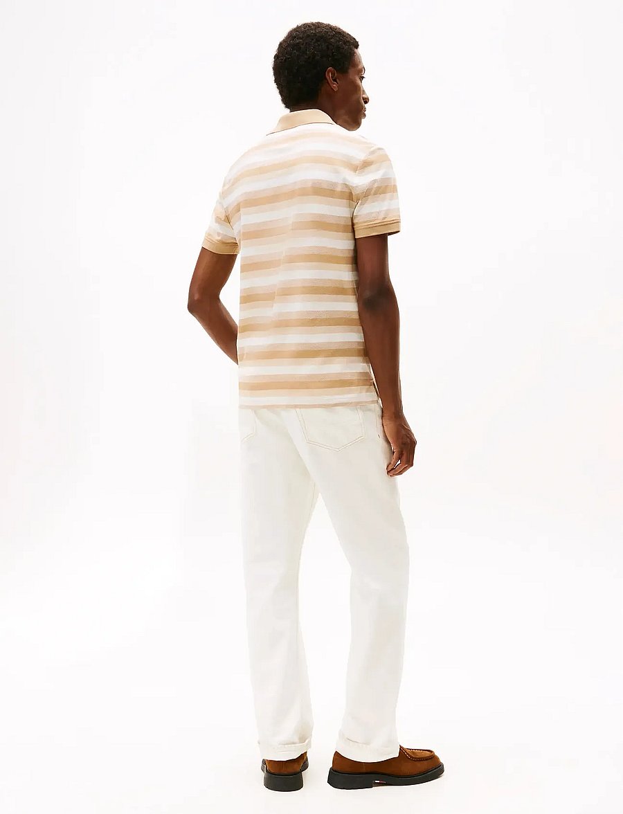 Tommy Hilfiger - STRIPE STRUCTURE REG POLO - lühikeste varrukatega polod - desert / heathered oatmilk - 3