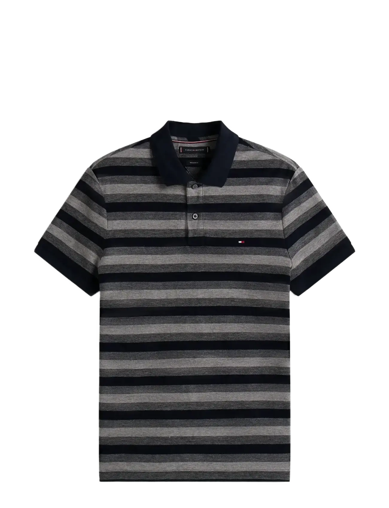 Tommy Hilfiger STRIPE STRUCTURE REG POLO - Poloer - DESERT SKY / MID GREY HTR / black