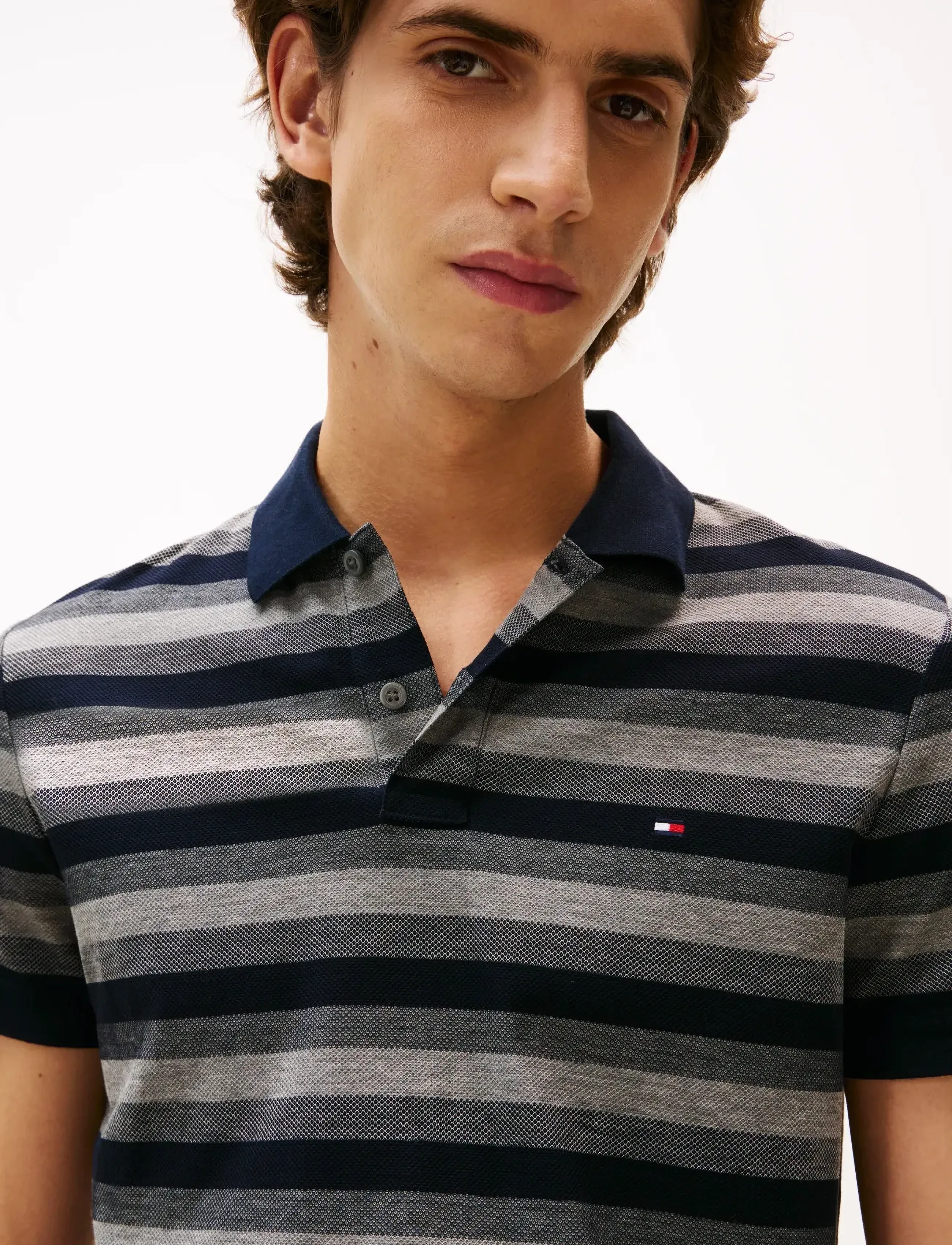 Tommy Hilfiger - STRIPE STRUCTURE REG POLO - kurzärmelig - desert sky   mid grey htr - 4