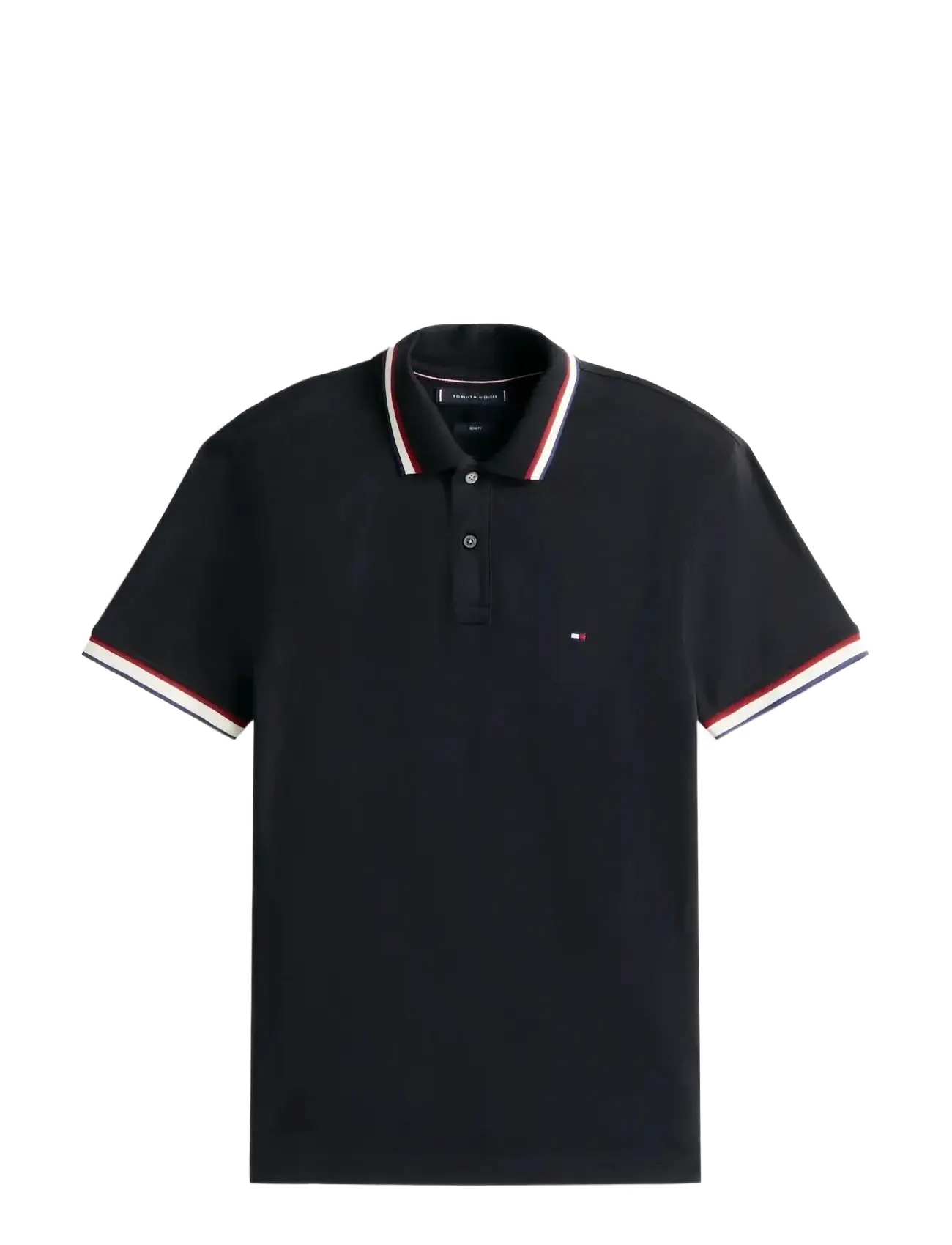 TOMMY HILFIGER Cuff Interest Slim Fit Polo Schwarz - XL - Herren