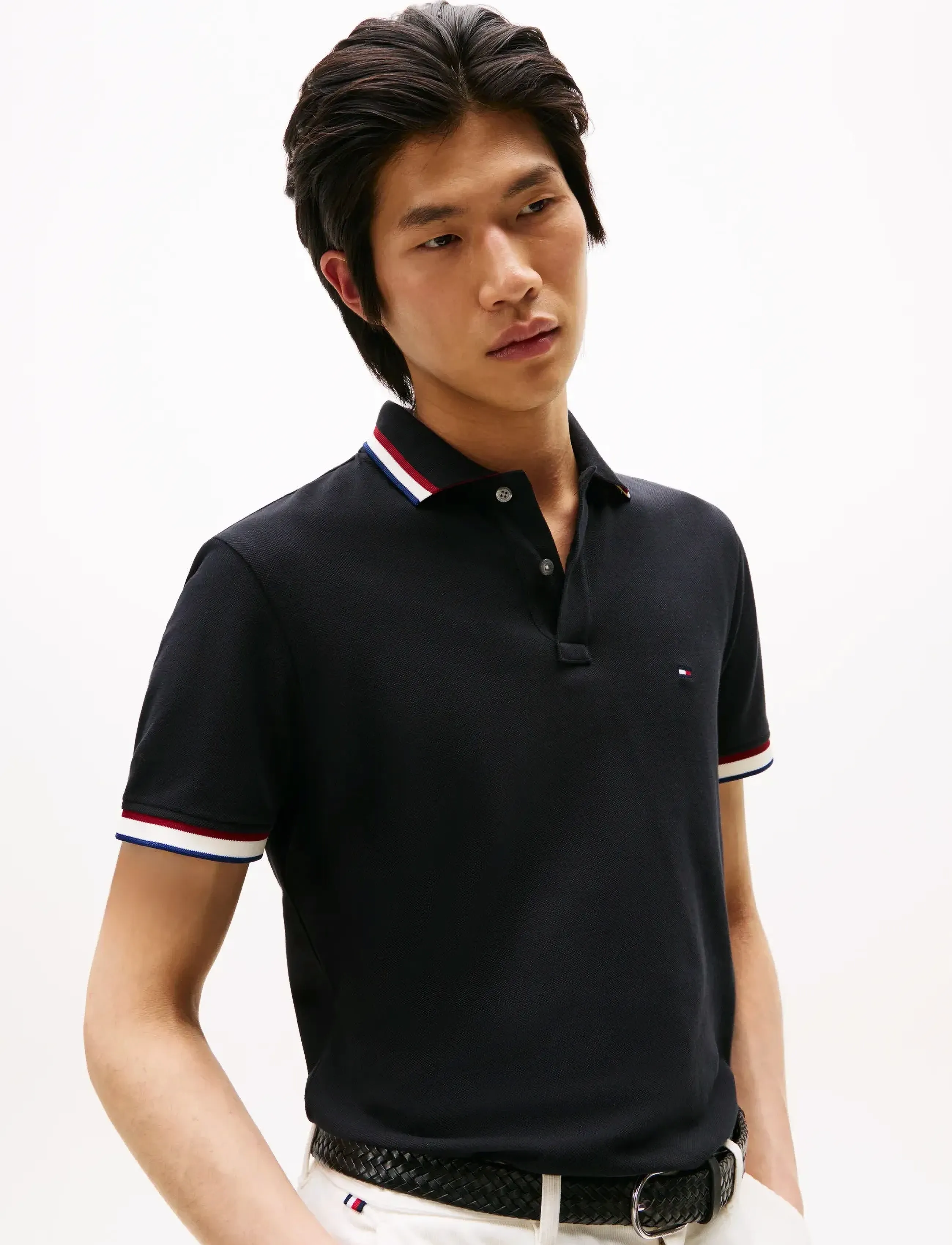 Tommy Hilfiger - CUFF INTEREST SLIM FIT POLO - kortermede - black - 4