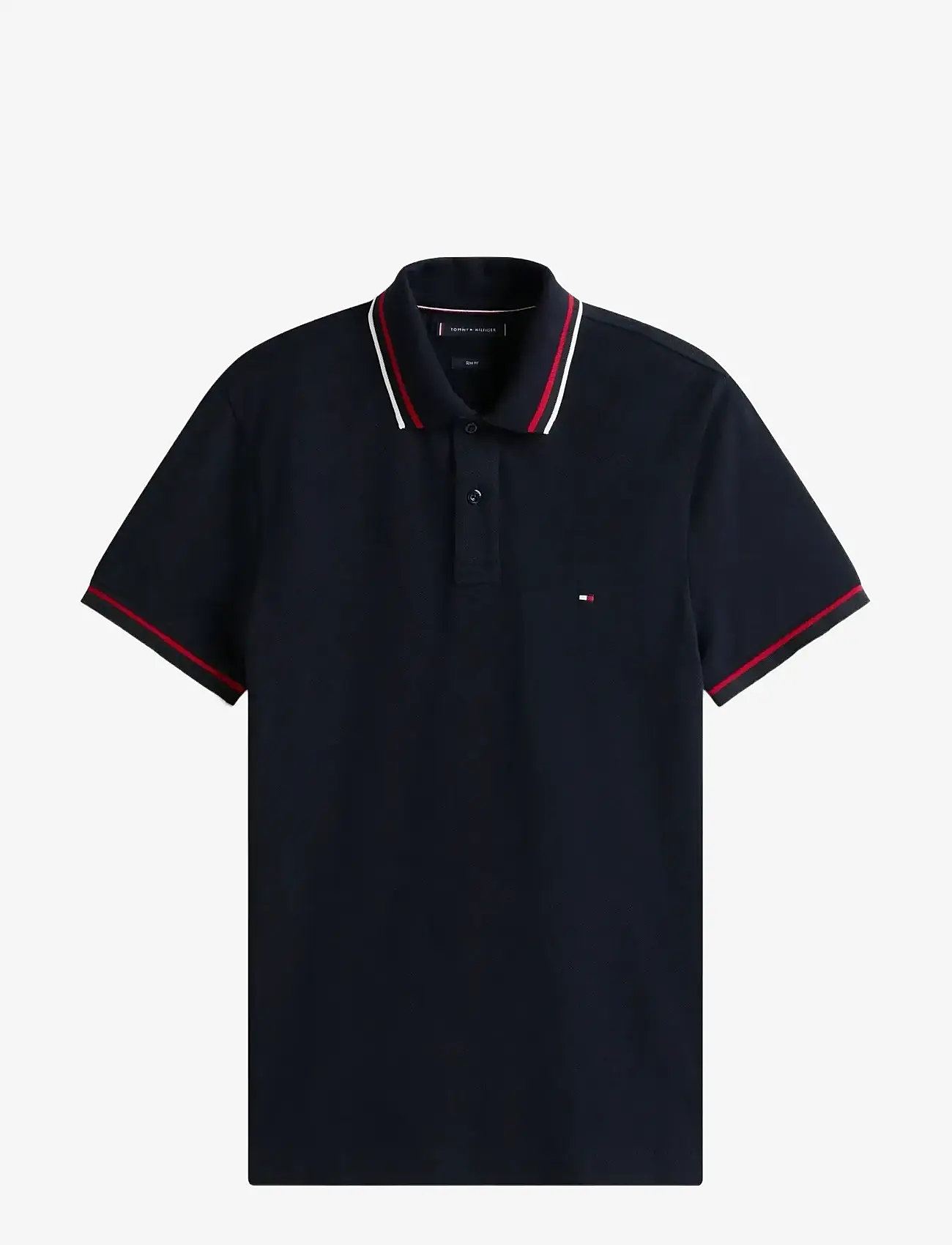 Tommy Hilfiger - CUFF INTEREST SLIM FIT POLO - short-sleeved polos - desert sky - 1