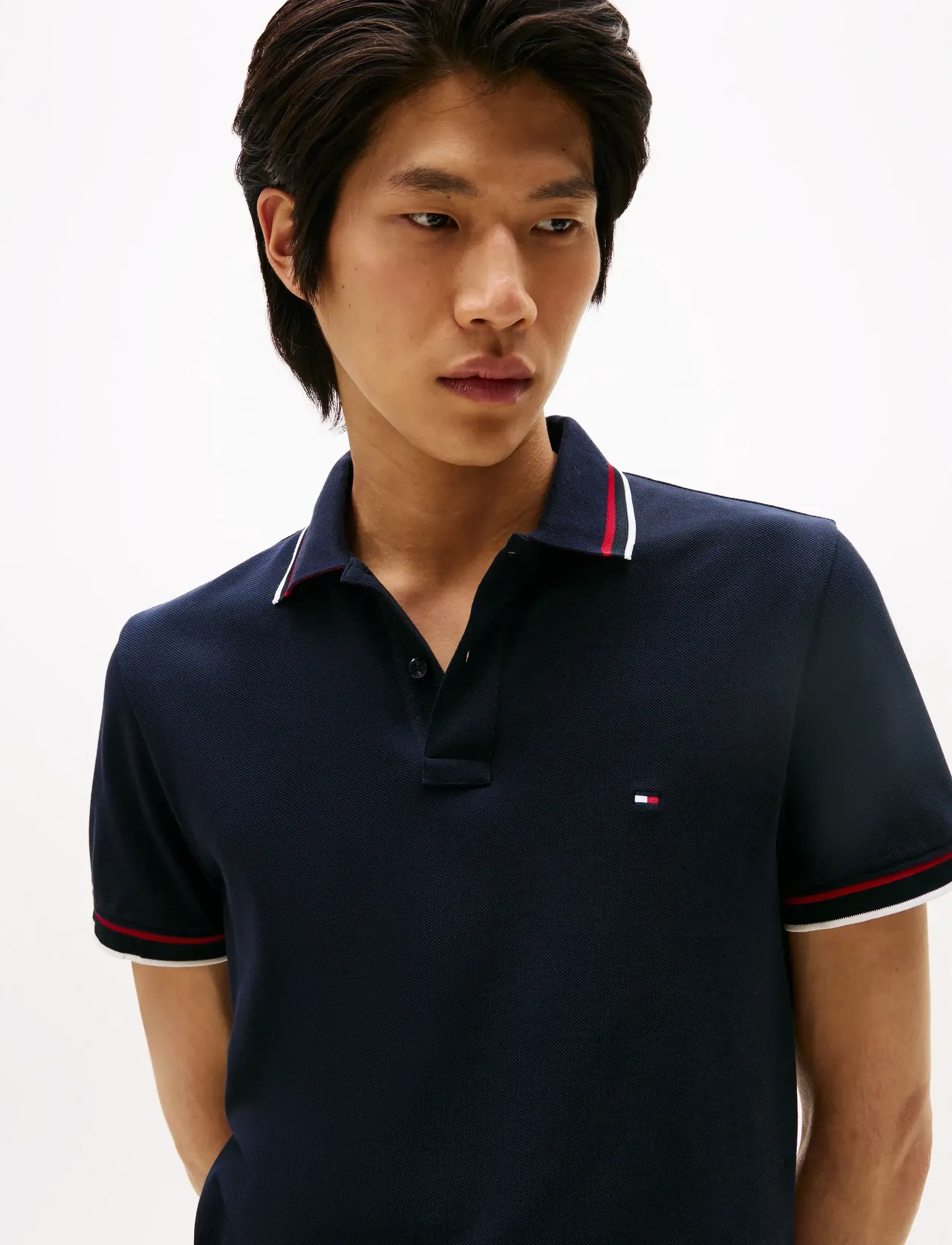 Tommy Hilfiger - CUFF INTEREST SLIM FIT POLO - kortærmede poloer - desert sky - 4