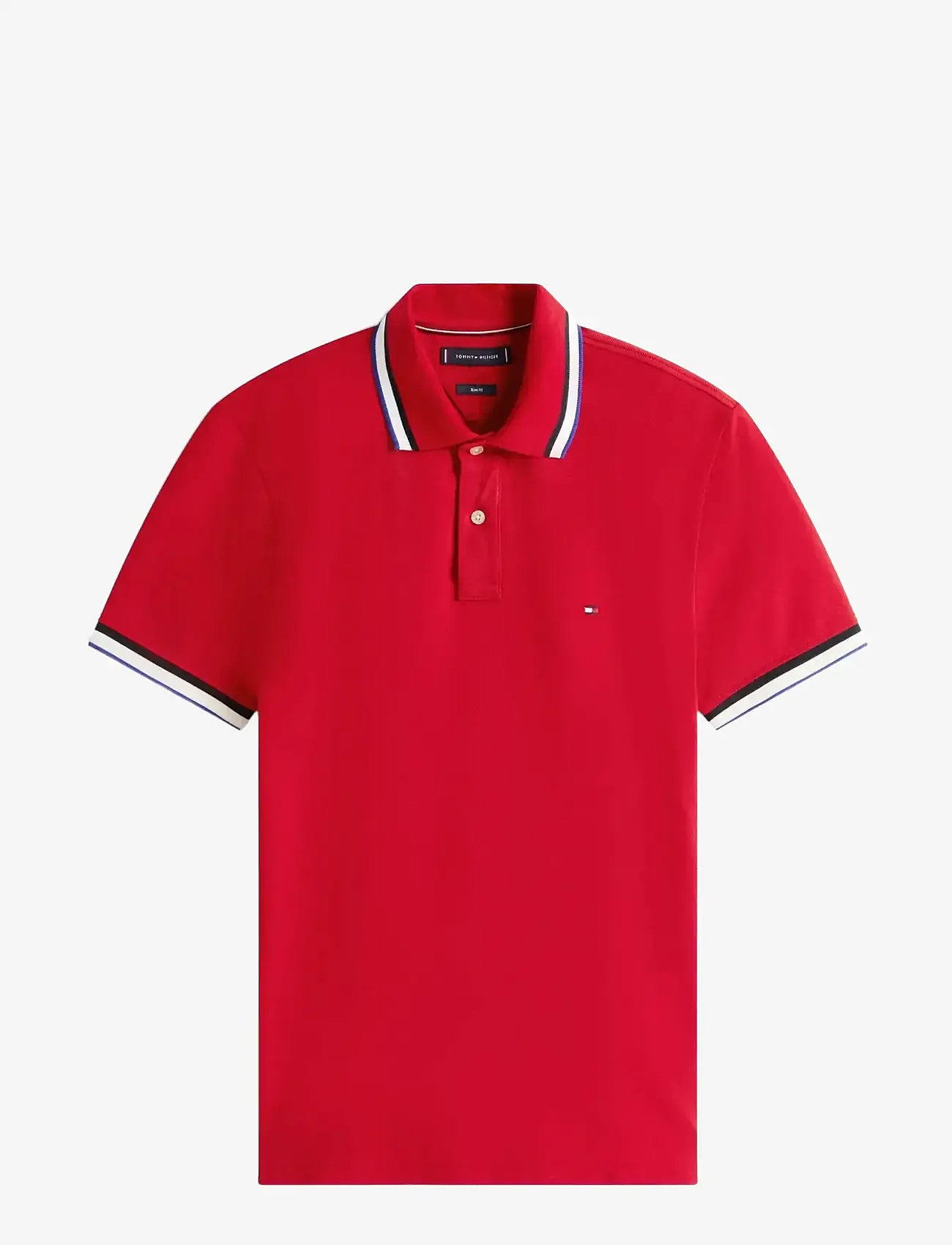 Tommy Hilfiger - CUFF INTEREST SLIM FIT POLO - kortärmade pikéer - medium red - 1