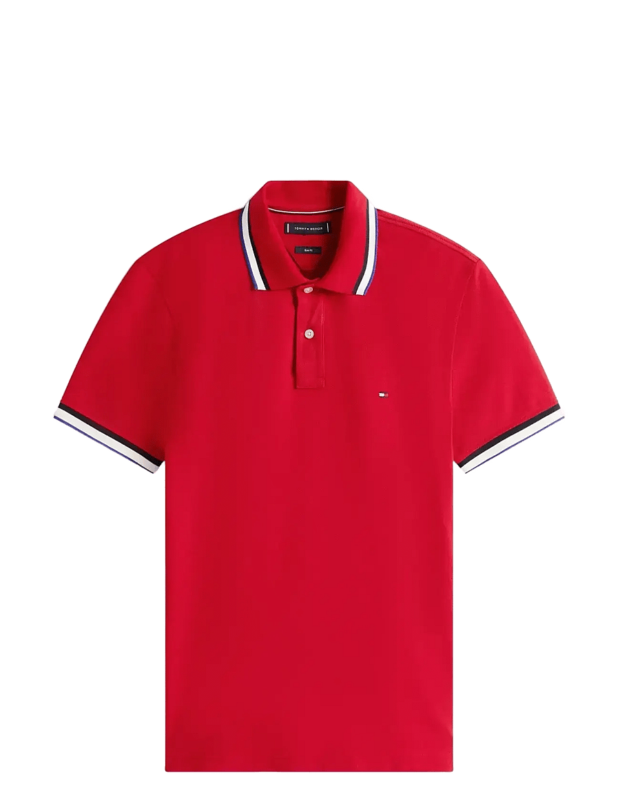 Tommy Hilfiger - CUFF INTEREST SLIM FIT POLO - kurzärmelig - medium red - 1