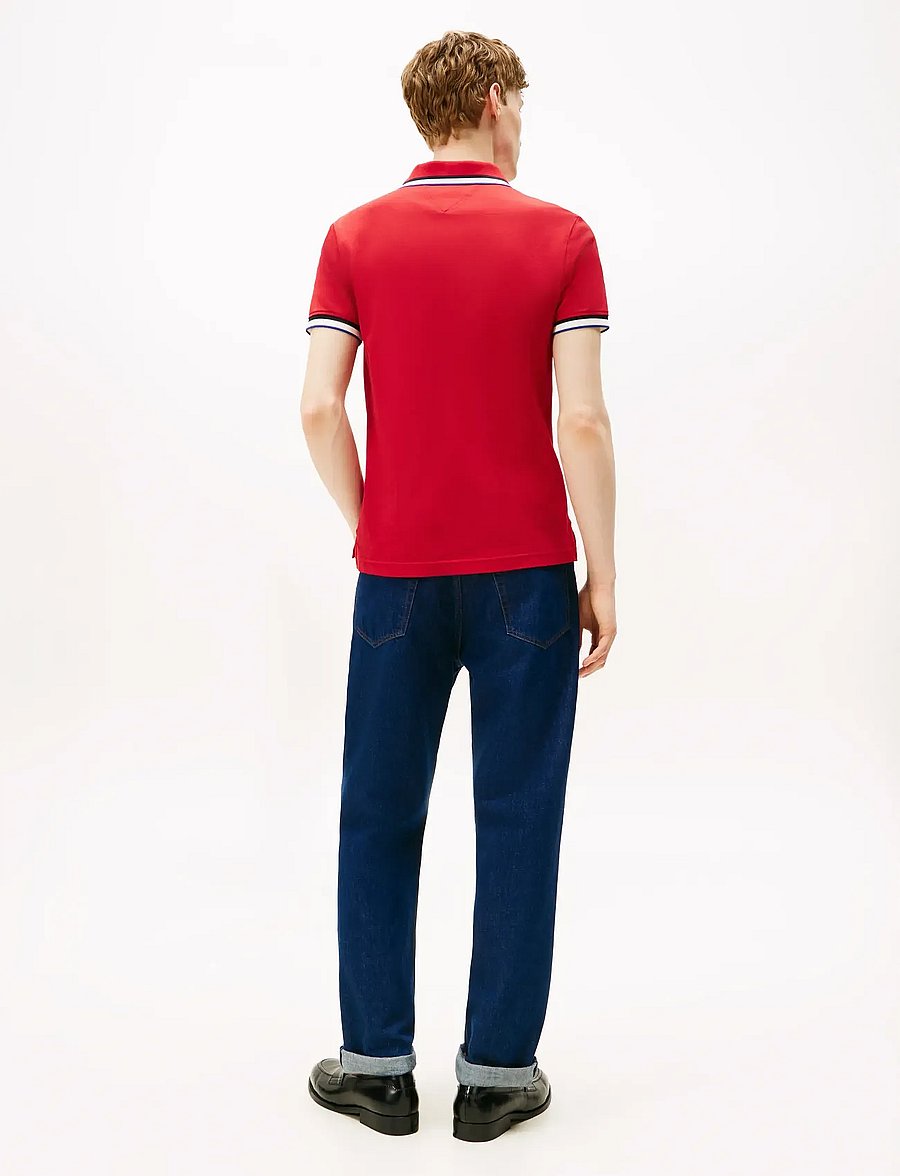 Tommy Hilfiger - CUFF INTEREST SLIM FIT POLO - kurzärmelig - medium red - 3