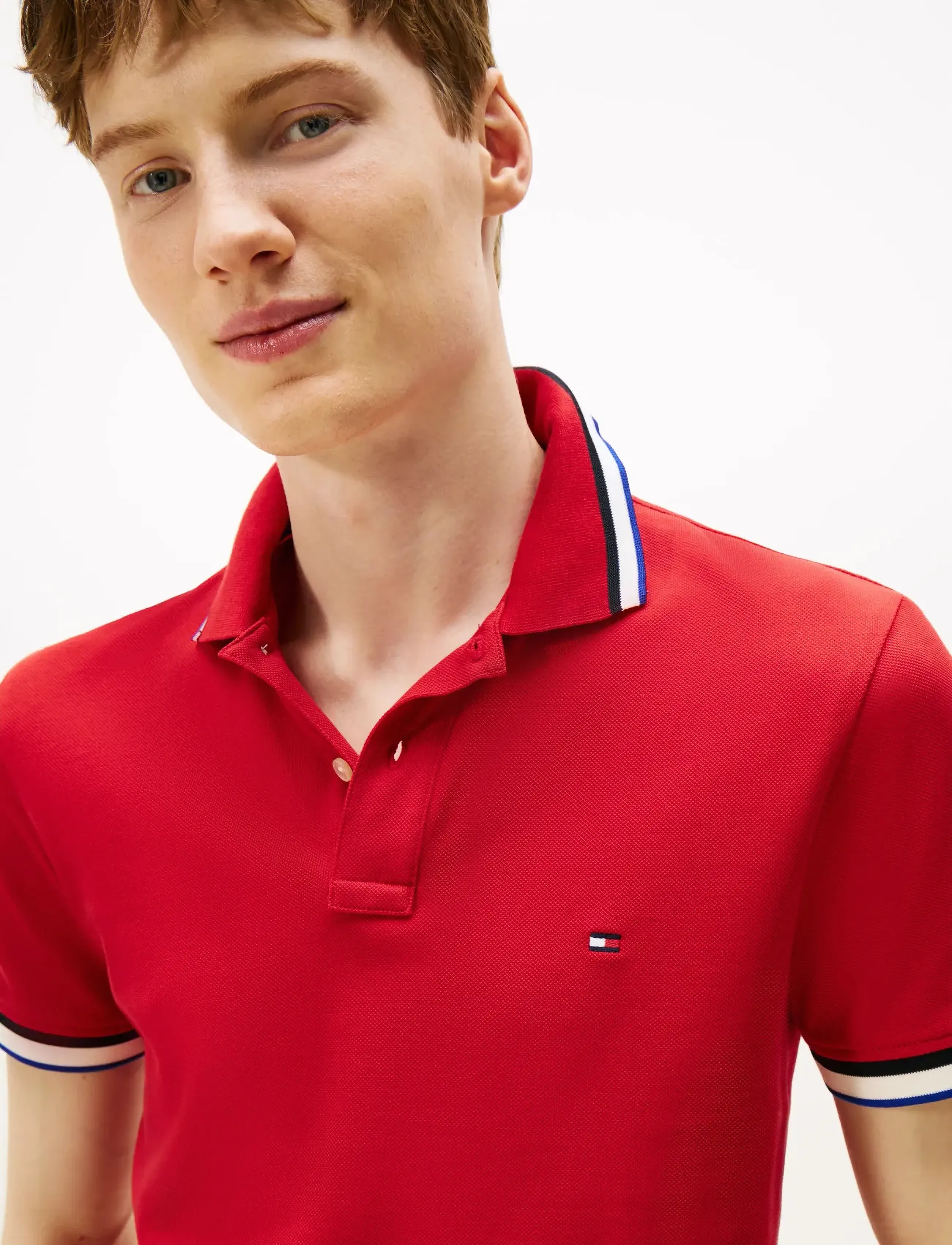 Tommy Hilfiger - CUFF INTEREST SLIM FIT POLO - kurzärmelig - medium red - 4