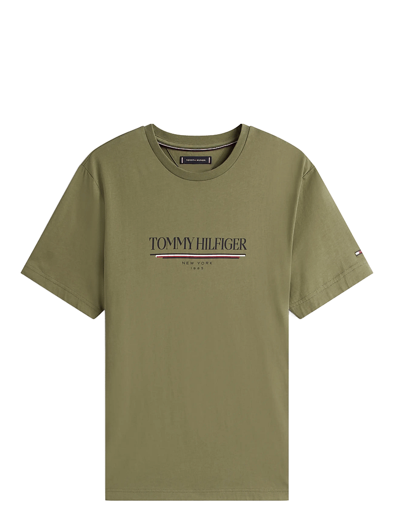 Tommy Hilfiger - BRAND LOVE HILFIGER TEE - short-sleeved t-shirts - battle green - 1