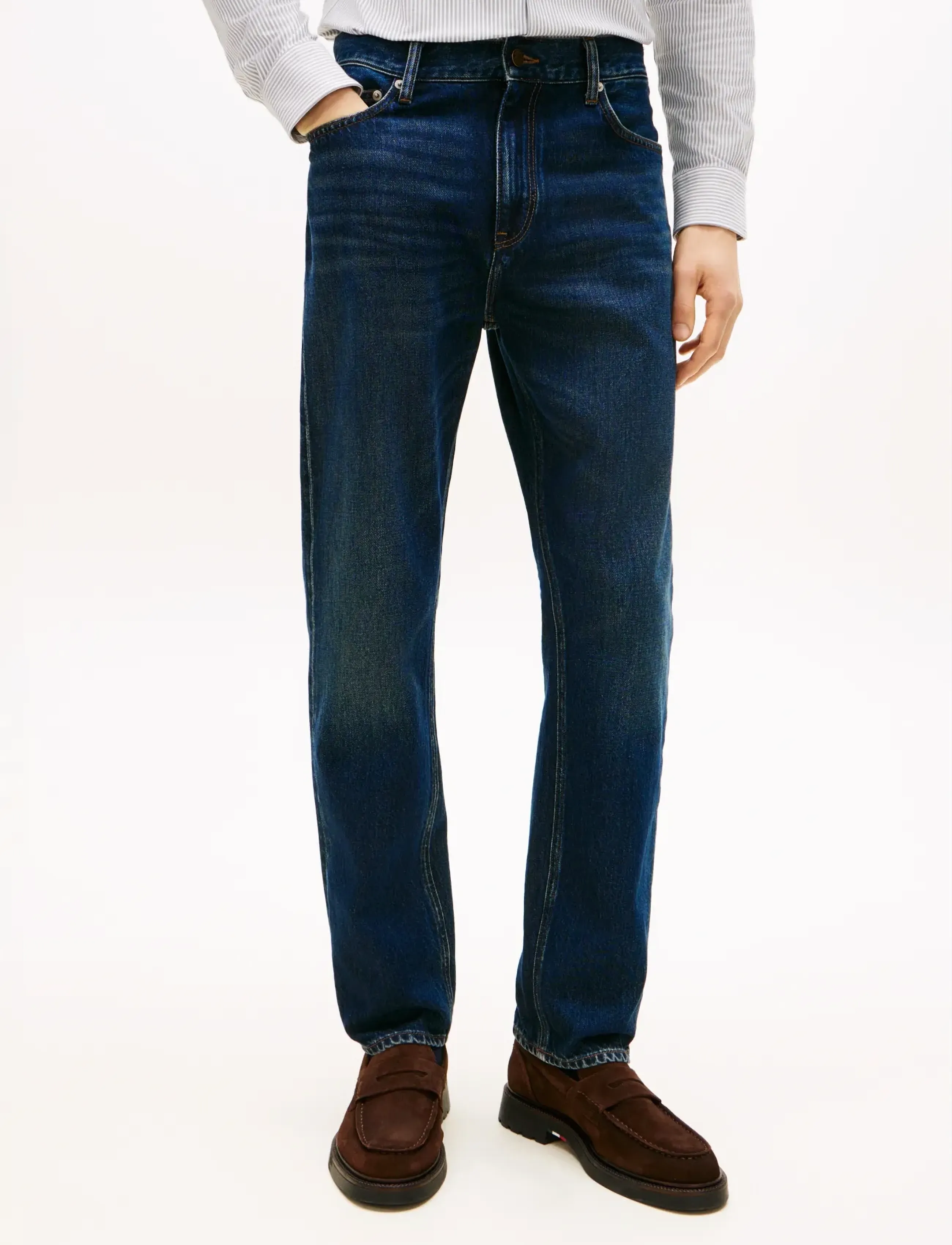 Tommy Hilfiger - REGULAR MERCER RGD BEAR DBLUE - tavalised teksad - bear dark blue - 0