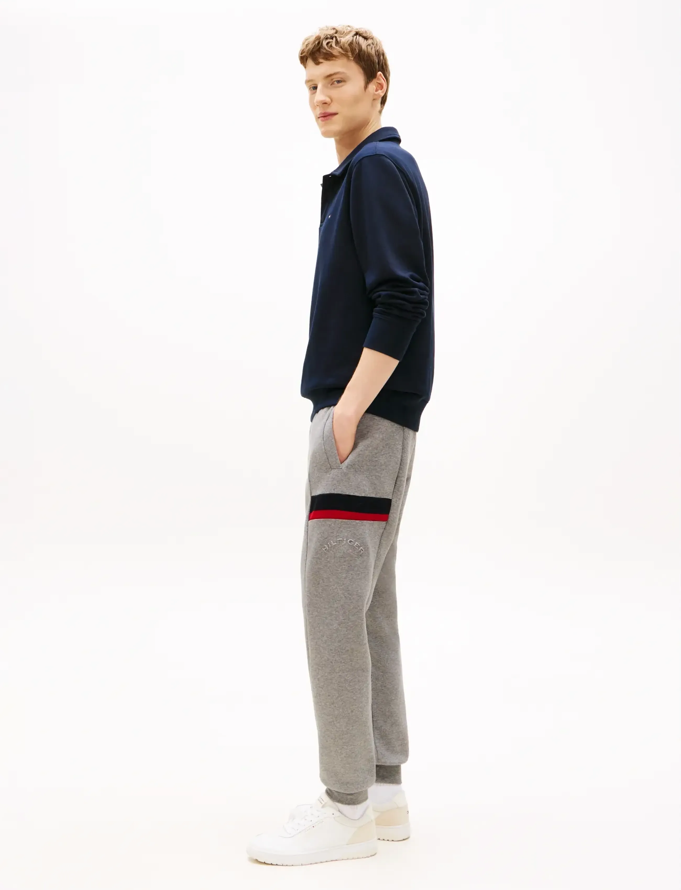 Tommy Hilfiger - RWB INSERT SWEATPANTS - mænd - medium grey heather - 4