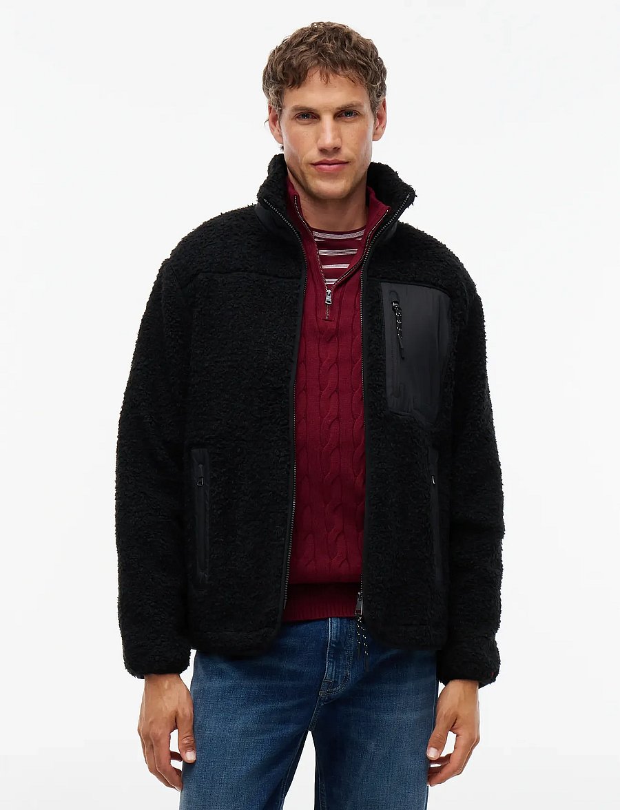 Tommy Hilfiger - TEDDY FLEECE ZIP THROUGH - fleece-pullover - black - 0