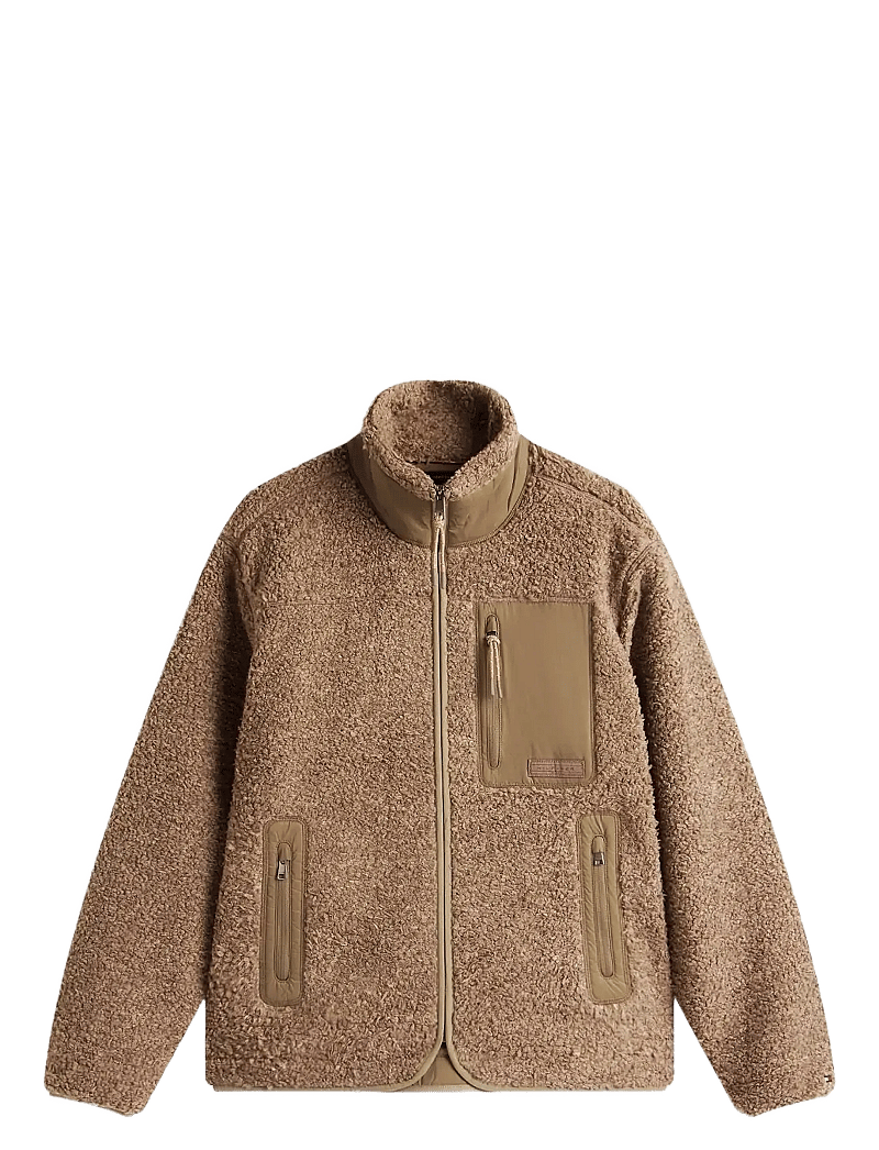 Tommy Hilfiger - TEDDY FLEECE ZIP THROUGH - vestes de printemps - coastal taupe - 1