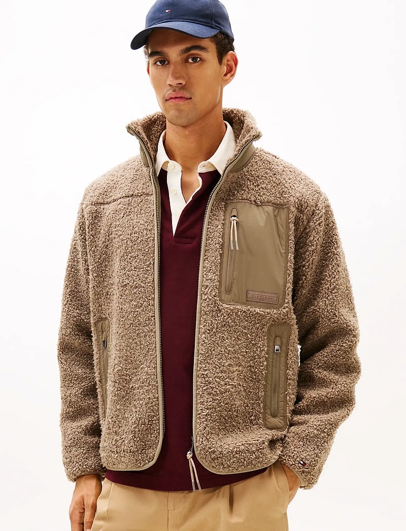 Tommy Hilfiger - TEDDY FLEECE ZIP THROUGH - vestes de printemps - coastal taupe - 0