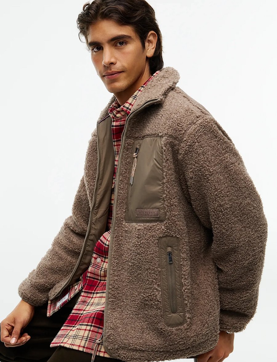 Tommy Hilfiger - TEDDY FLEECE ZIP THROUGH - fall jackets - coastal taupe - 5