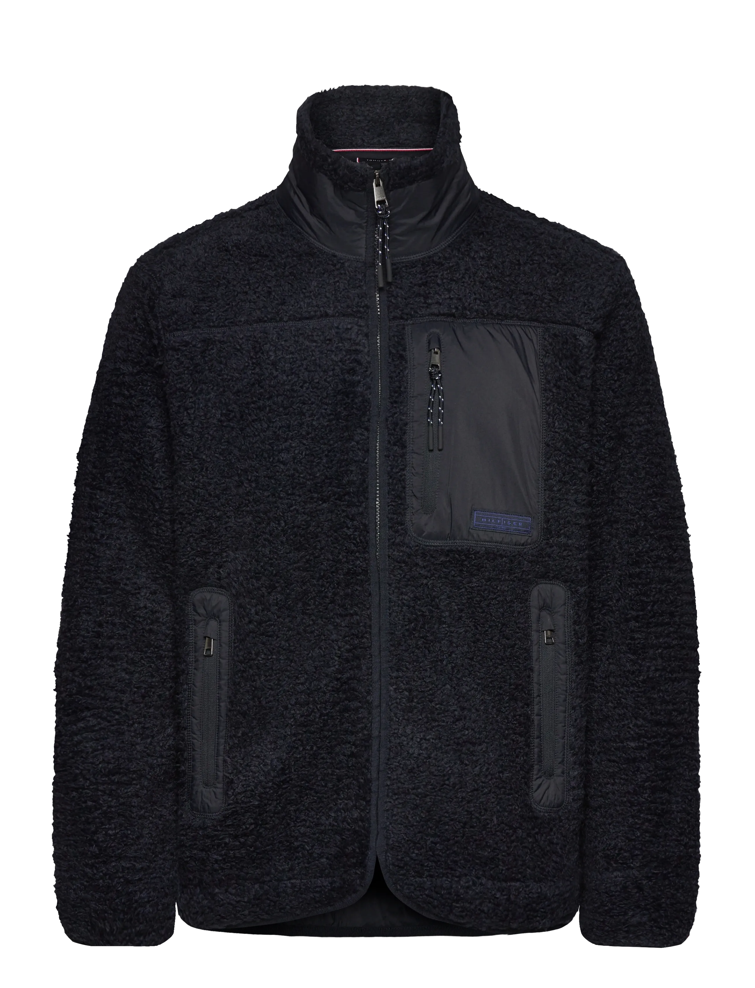 Tommy Hilfiger TEDDY FLEECE ZIP THROUGH - Jackets & Coats - DESERT SKY / black