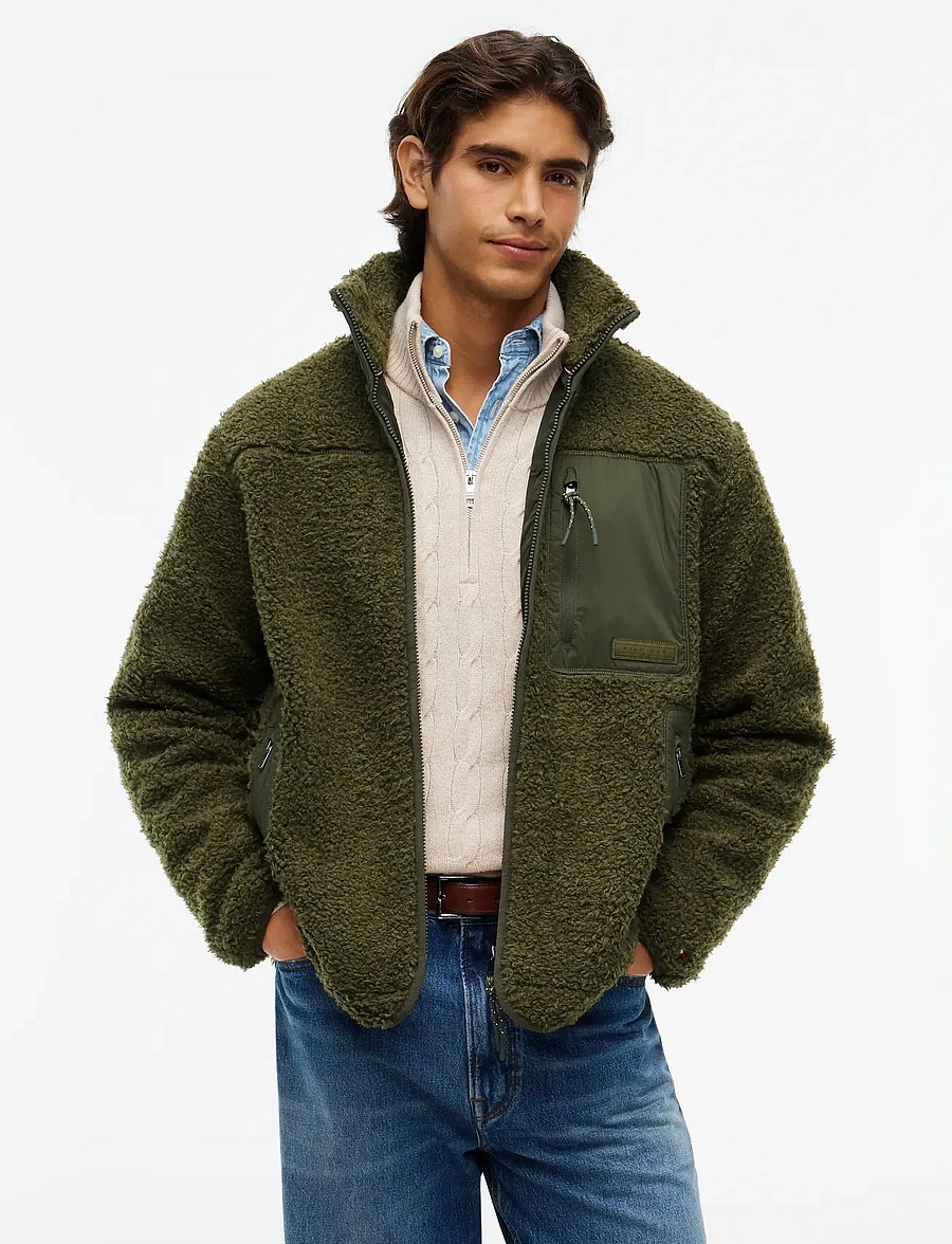 Tommy Hilfiger - TEDDY FLEECE ZIP THROUGH - fleece-pullover - huntsman green - 0