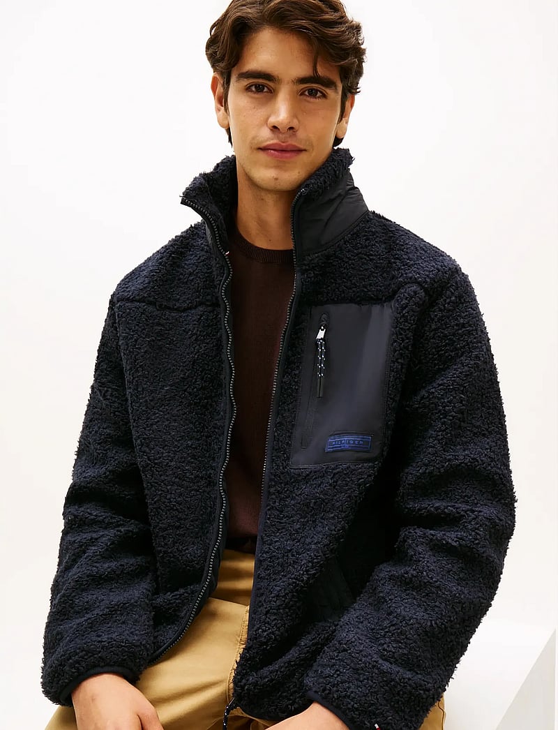 Tommy Hilfiger - TEDDY FLEECE ZIP THROUGH - frühlingsjacken - navy blue - 5