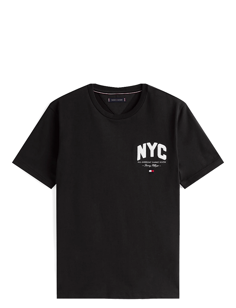 Tommy Hilfiger - HILFIGER SCRIPT NYC TEE - kortärmade t-shirts - black - 1