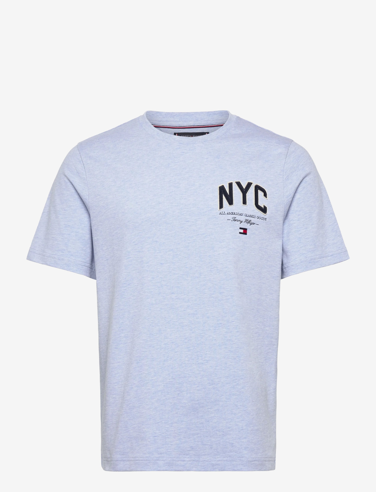 Tommy Hilfiger - HILFIGER SCRIPT NYC TEE - herbstliche kleidung - heathered blue - 0